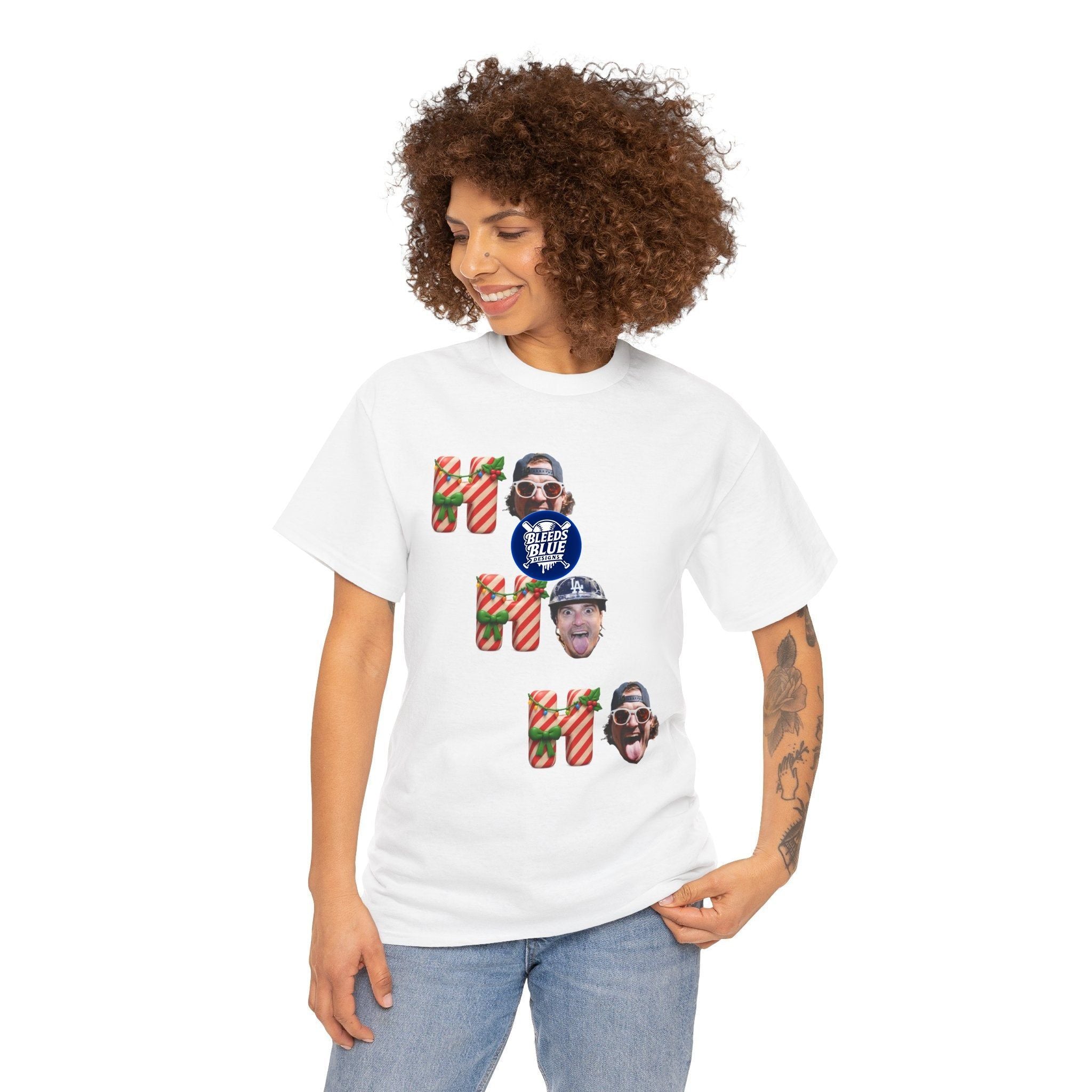 Holiday Kike Ho Ho Ho Tee Shirt - Unisex Heavy Cotton Casual Fit