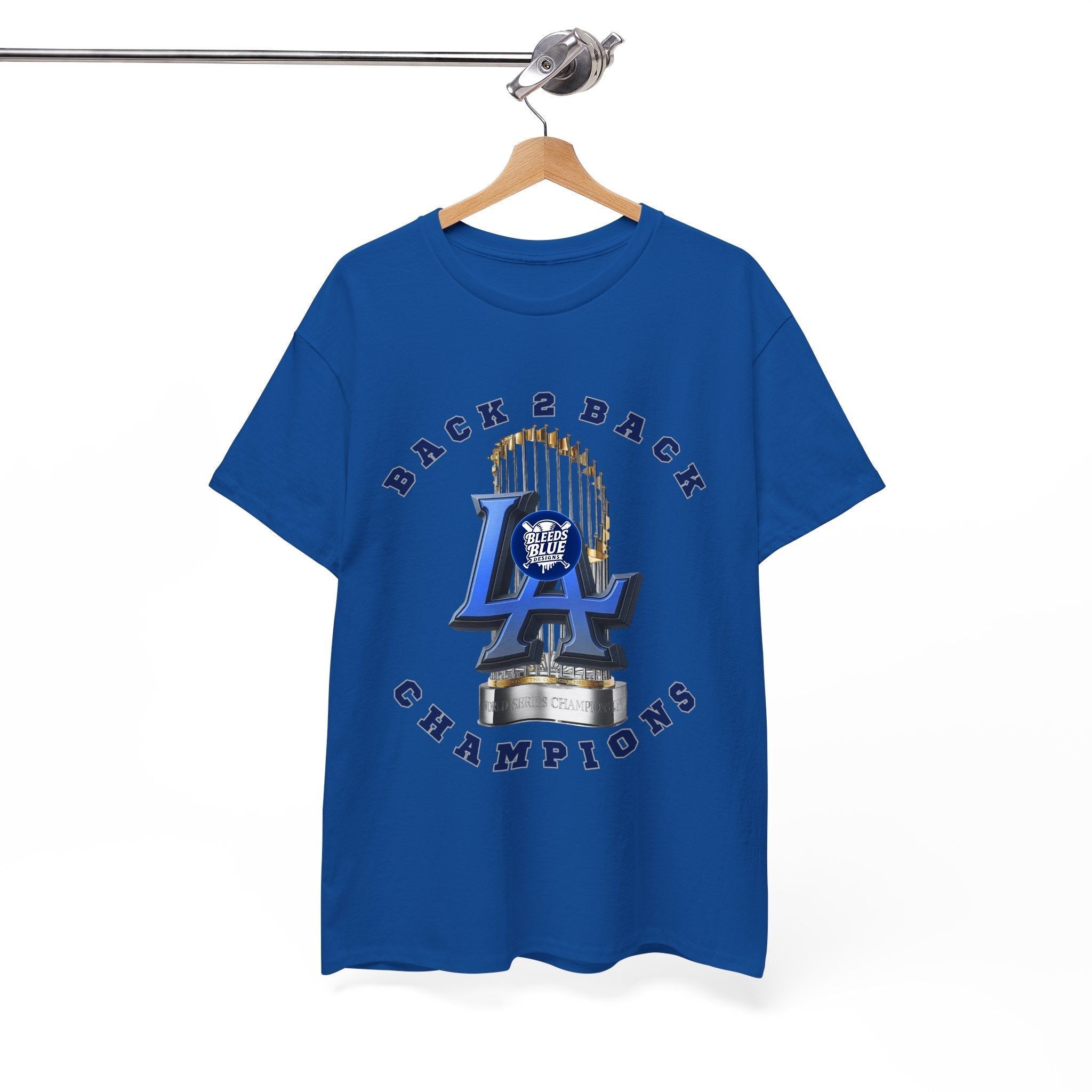LA Back-to-Back Champions T-Shirt — Baseball World Series Trophy Tee