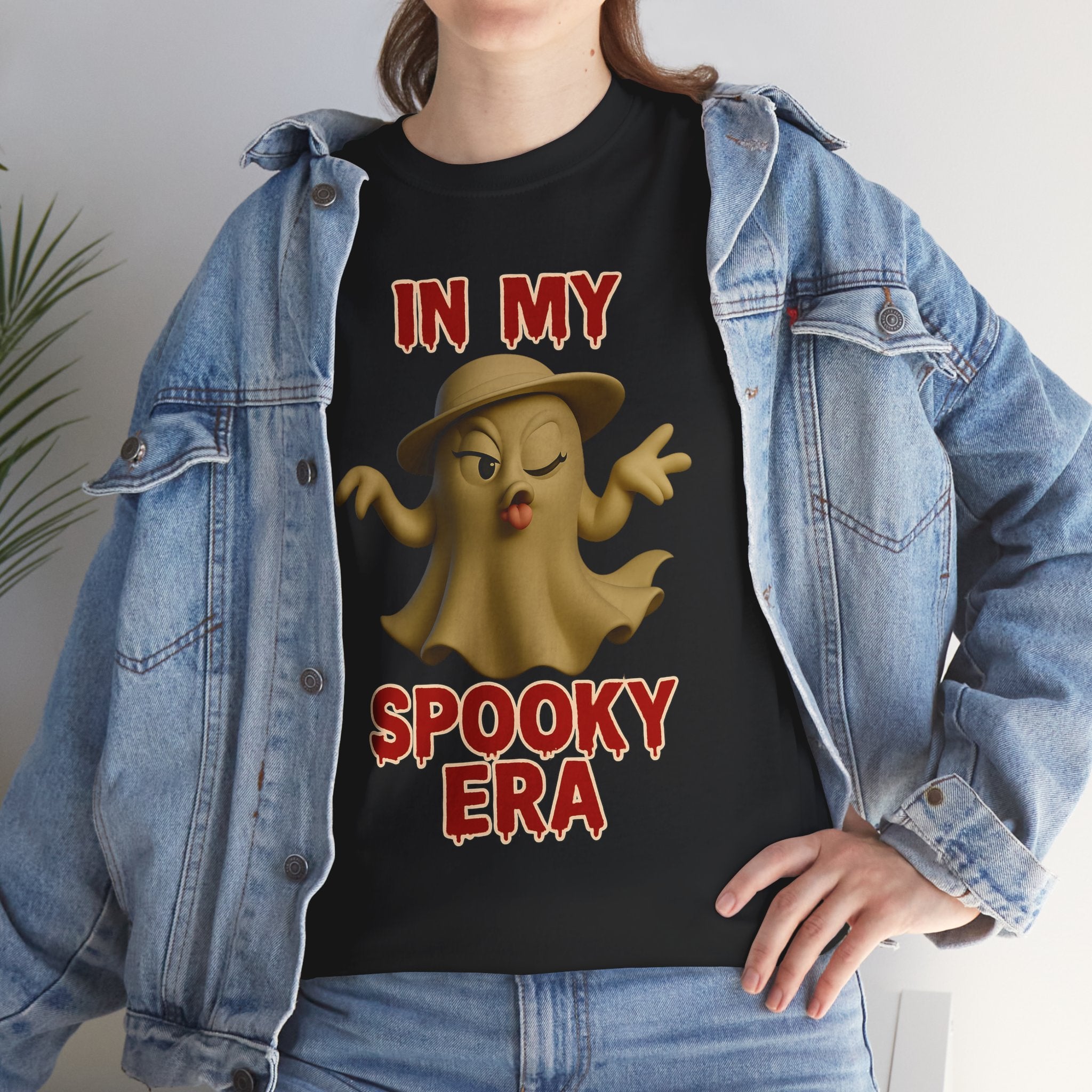 Ghost Fashionista In My Spooky Era Halloween Tee Shirt - Unisex Heavy Cotton Tee Casual Fit