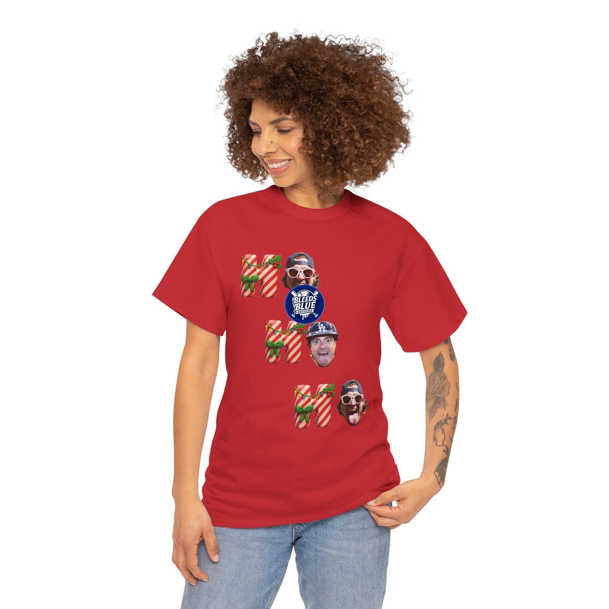 Holiday Kike Ho Ho Ho Tee Shirt - Unisex Heavy Cotton Casual Fit