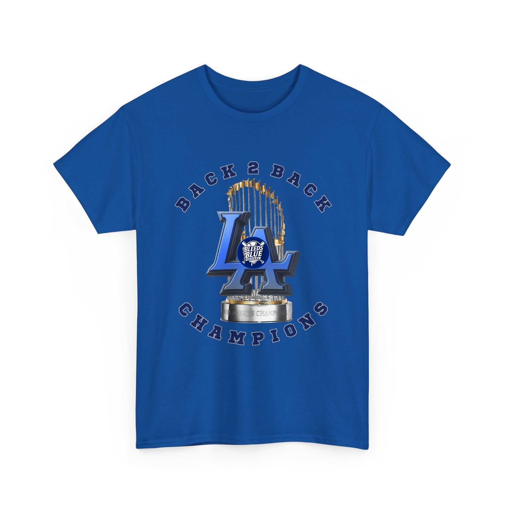 LA Back-to-Back Champions T-Shirt — Baseball World Series Trophy Tee