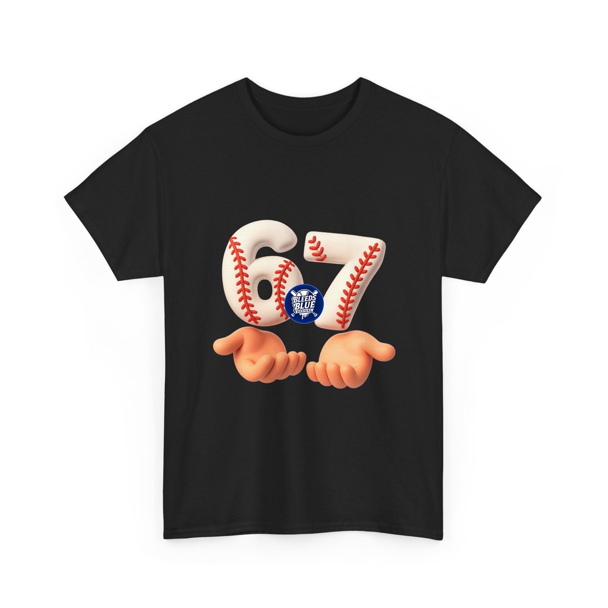 Baseball Hands Tee — 67 Emoji Baseball Graphic T-Shirt