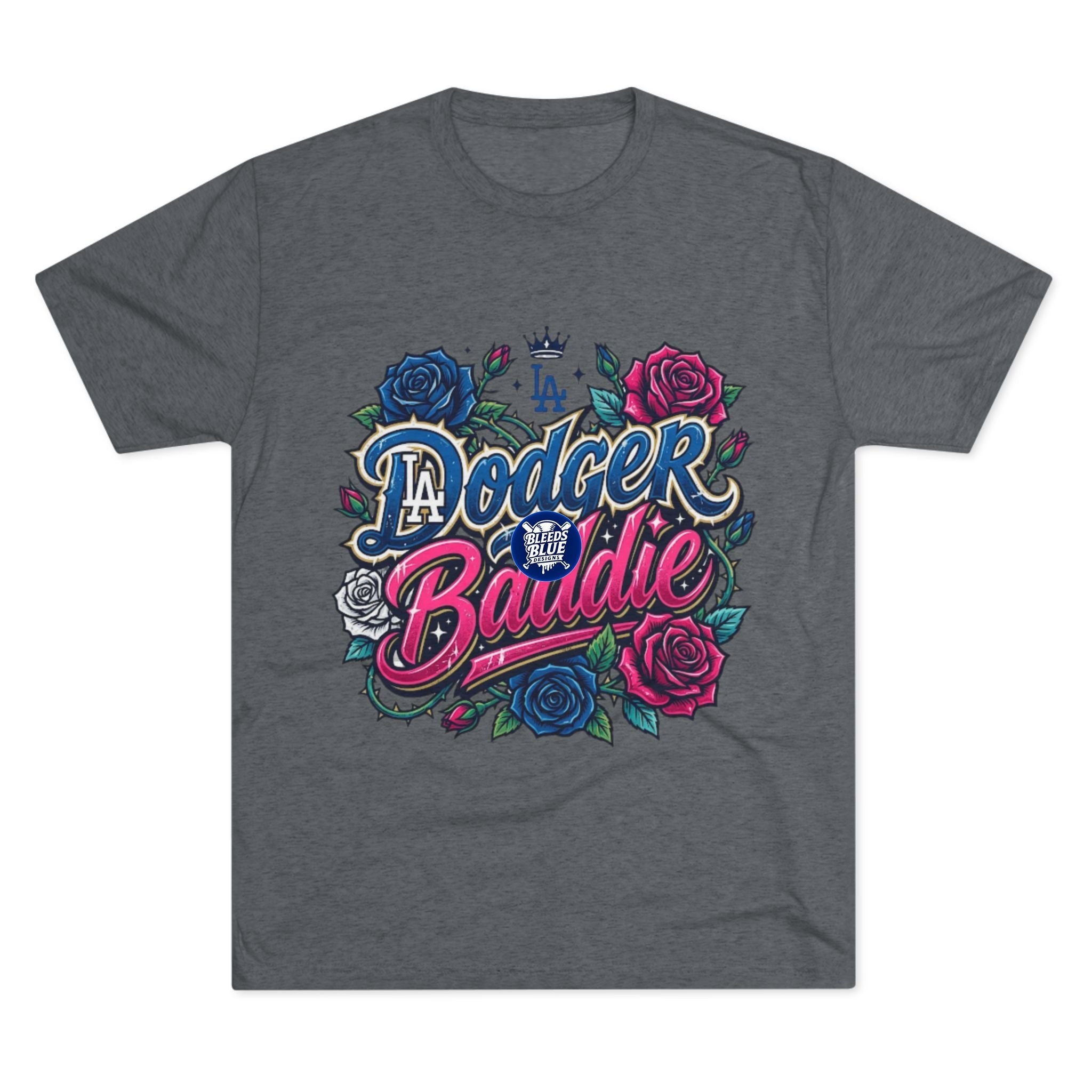 Dodger Baddie Roses Tee — Roses Dodgers Floral Fan Shirt