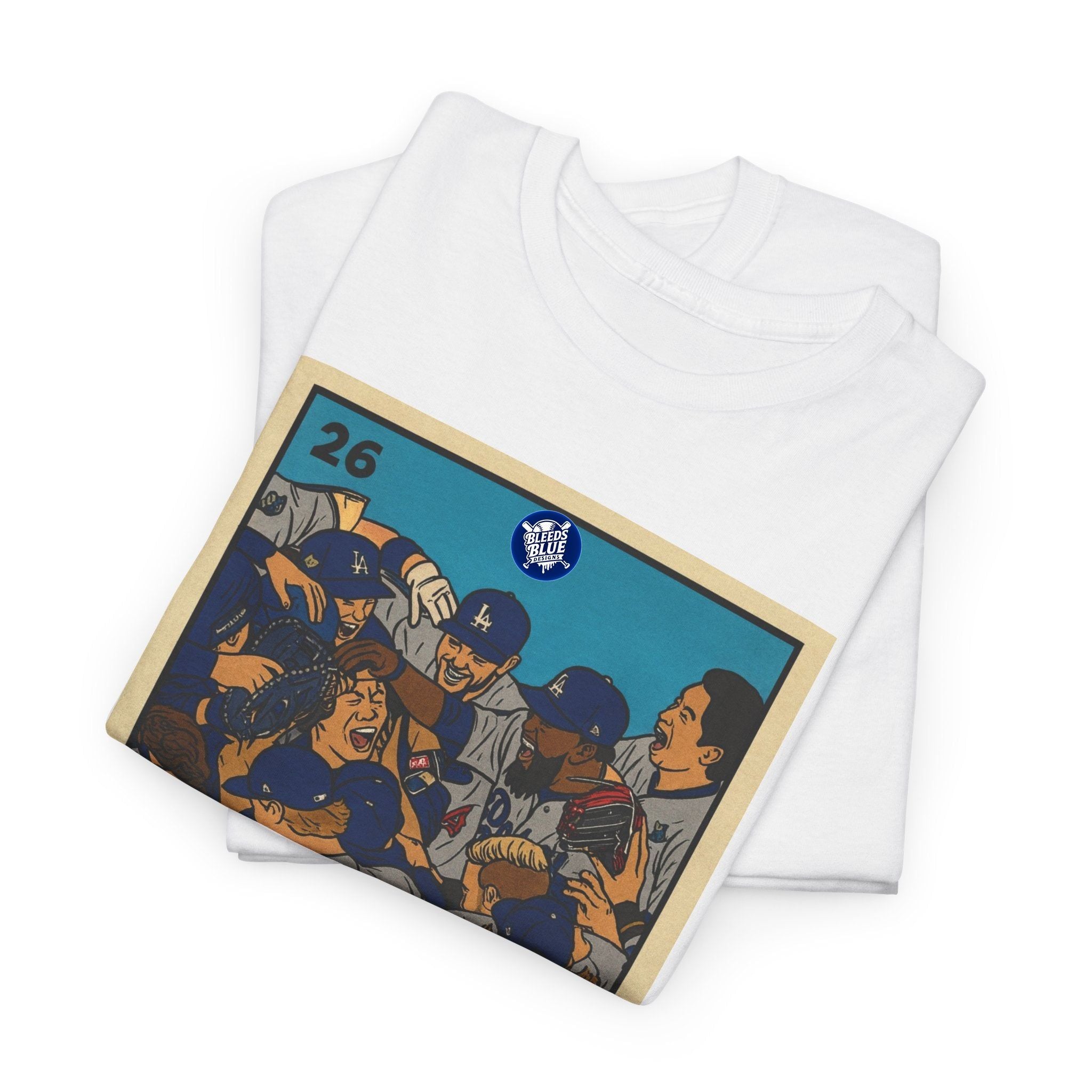 Dodgers "Los Campeones" Loteria Card Graphic Tee Shirt - Unisex Heavy Cotton Casual Fit