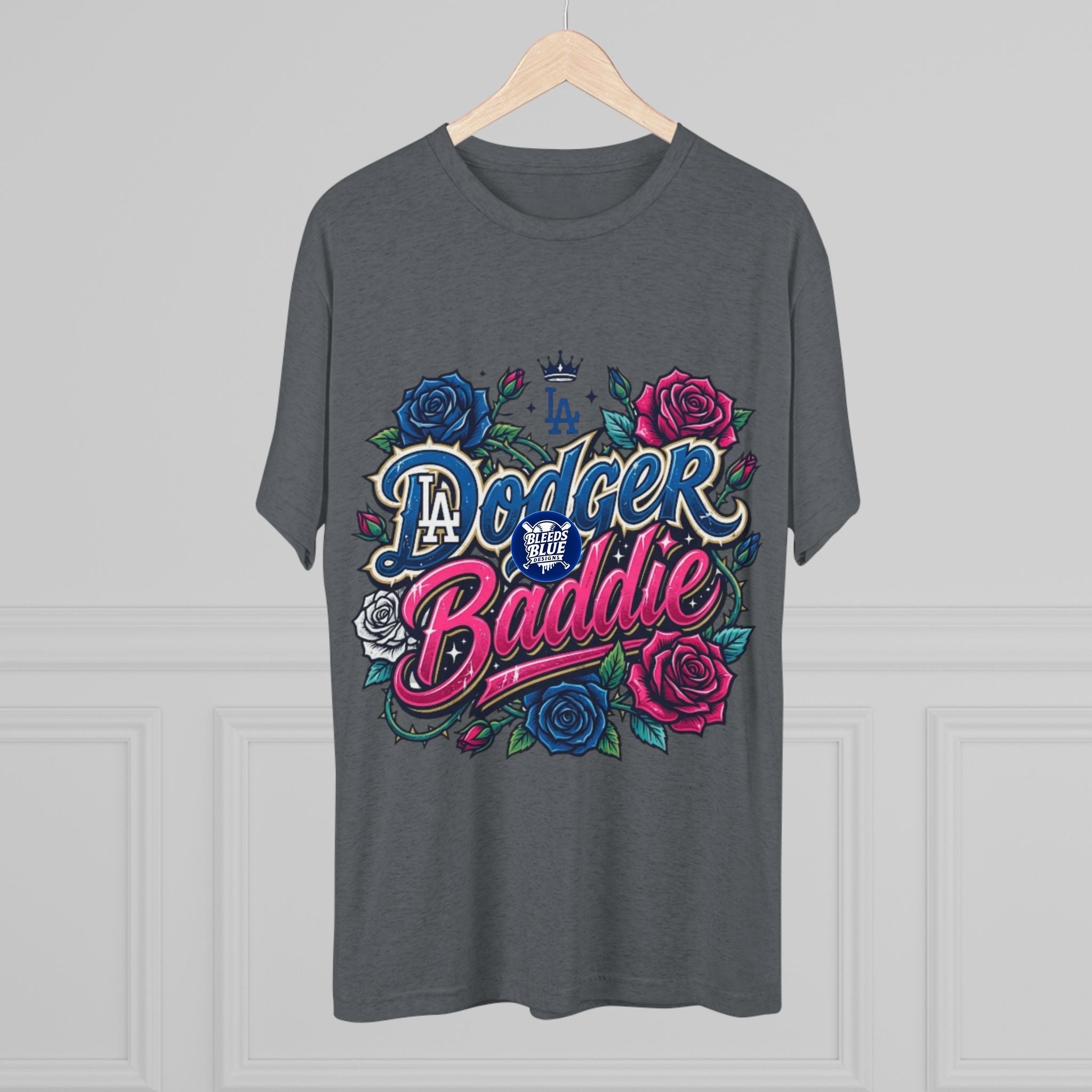 Dodger Baddie Roses Tee — Roses Dodgers Floral Fan Shirt