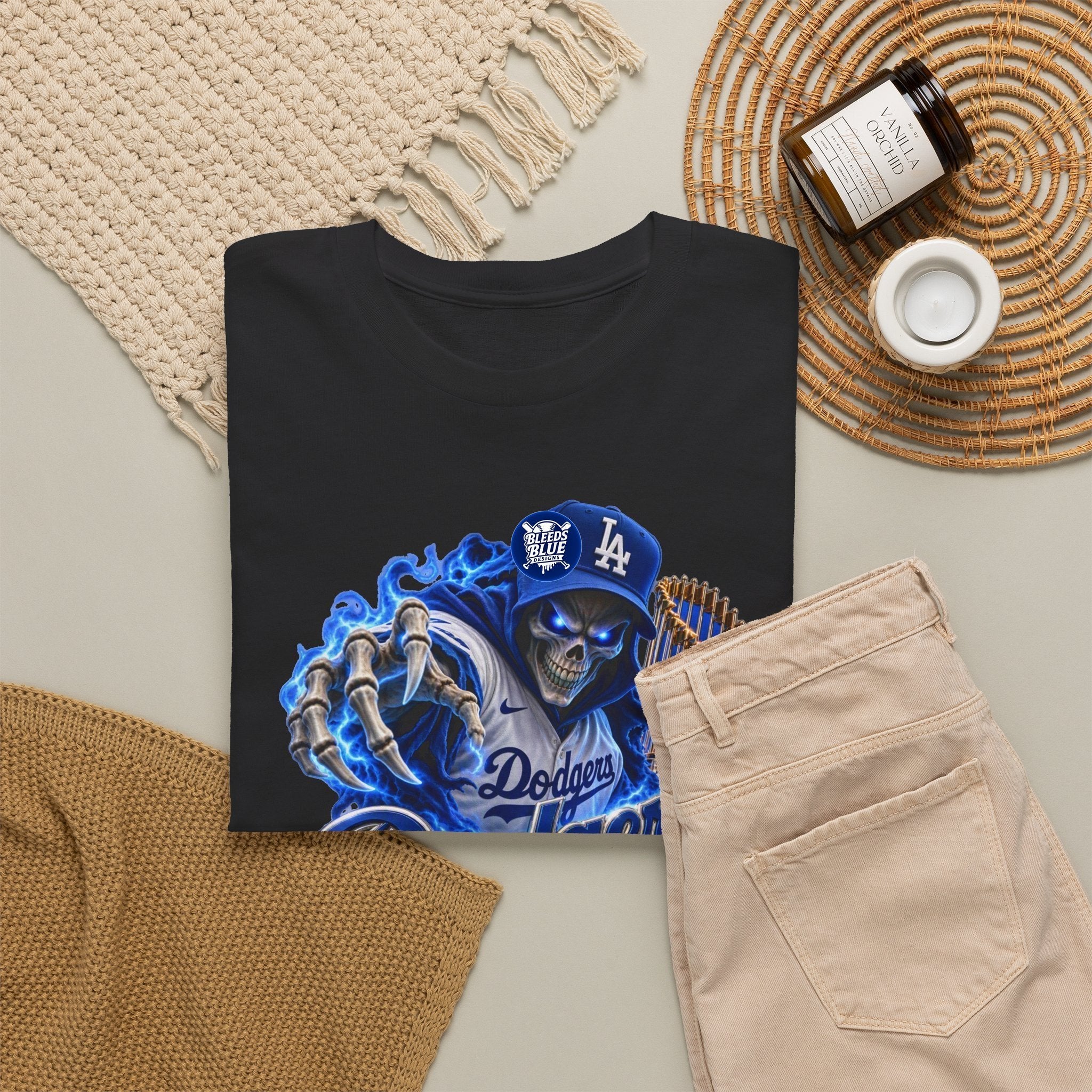 Dodgers Skeleton Road to 3-Peat Baseball T-Shirt