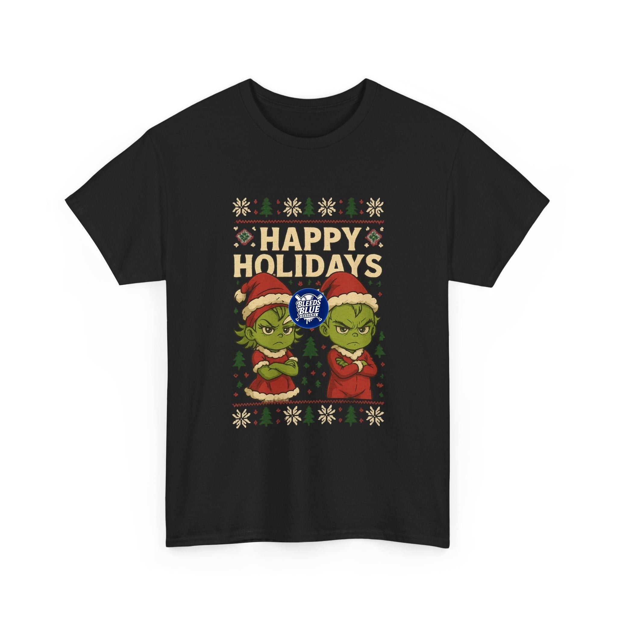 Holiday Ugly Christmas Baby Grinchies Tee Shirt - Unisex Heavy Cotton Casual Fit