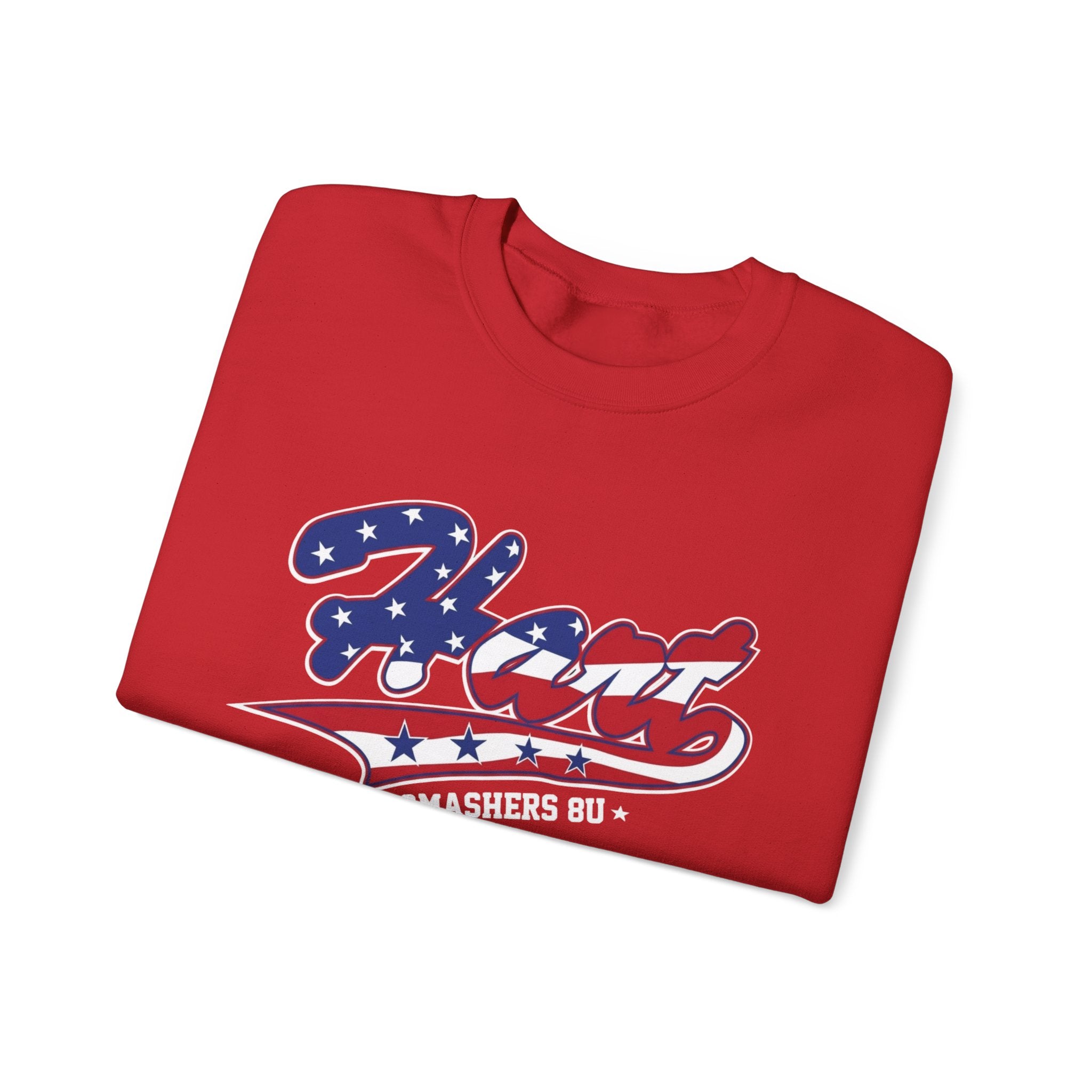 Crewneck Sweatshirt — 'Hart Smashers' Baseball Team USA Flag Logo
