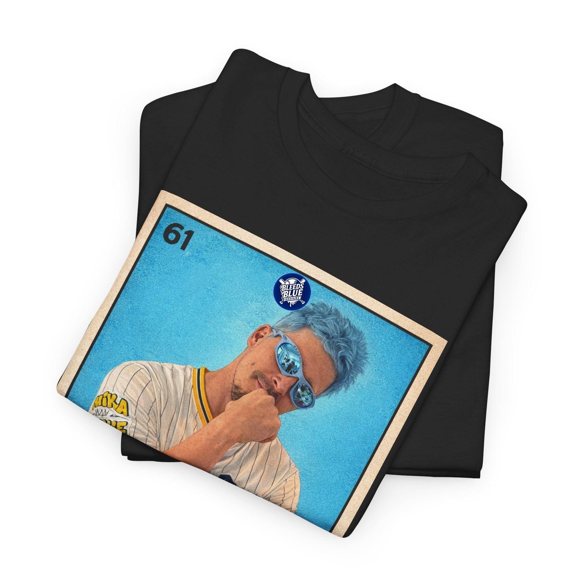 Baseball Card Tee — "Señor Azul" Vintage Player Graphic Shirt