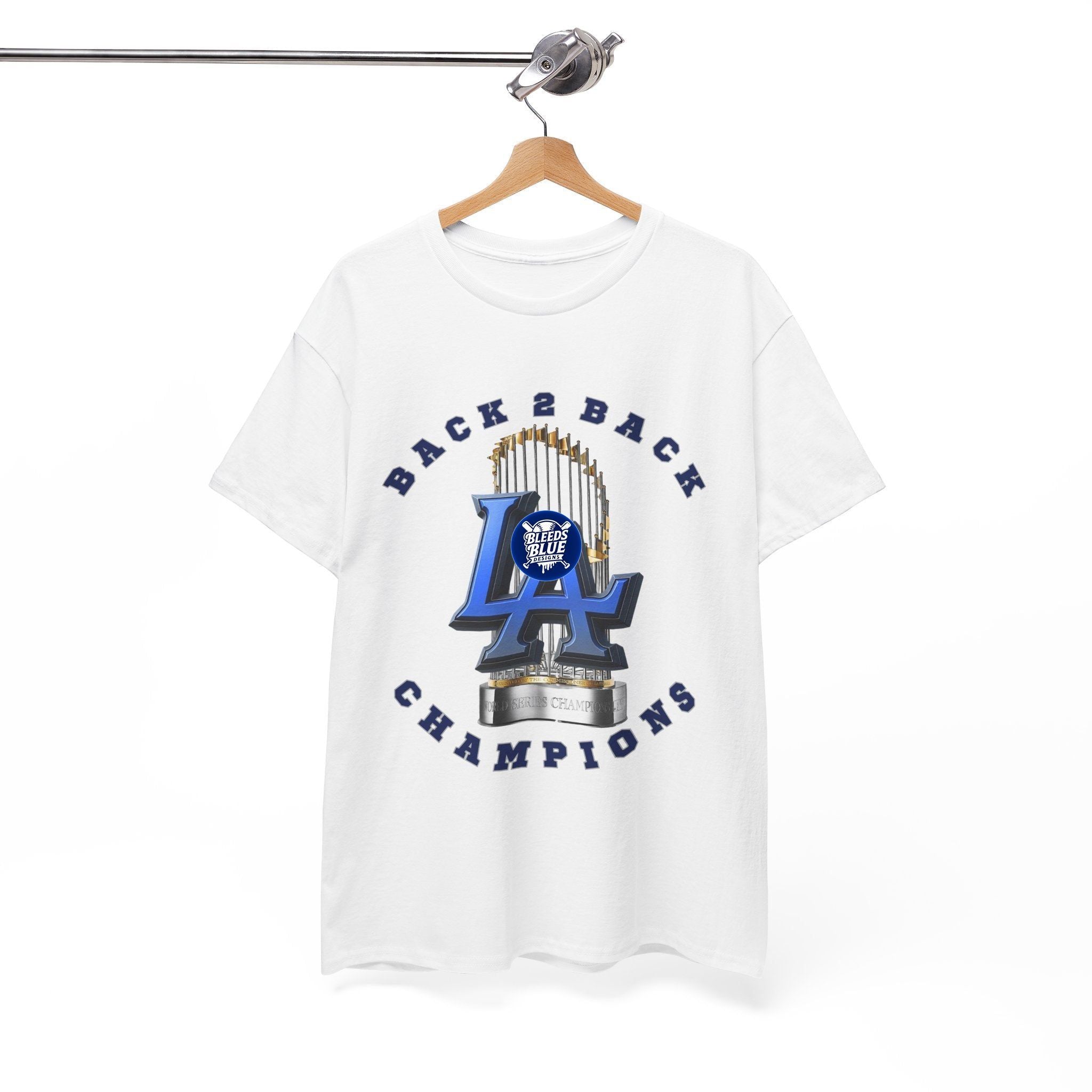 LA Back-to-Back Champions T-Shirt — Baseball World Series Trophy Tee