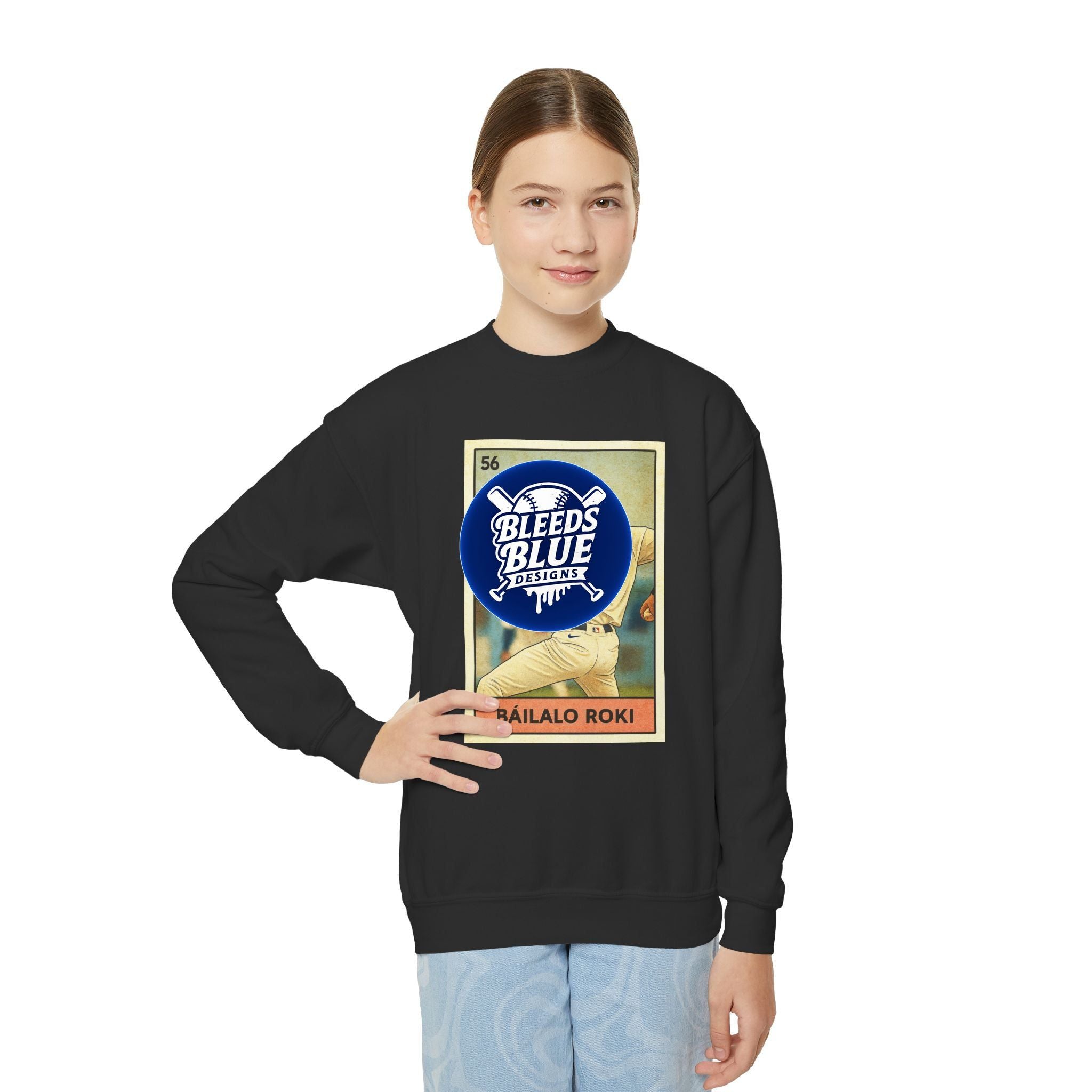 Sasaki Bailalo Roki Loteria Card Kids Sweatshirt - Unisex Crewneck Casual Streetwear