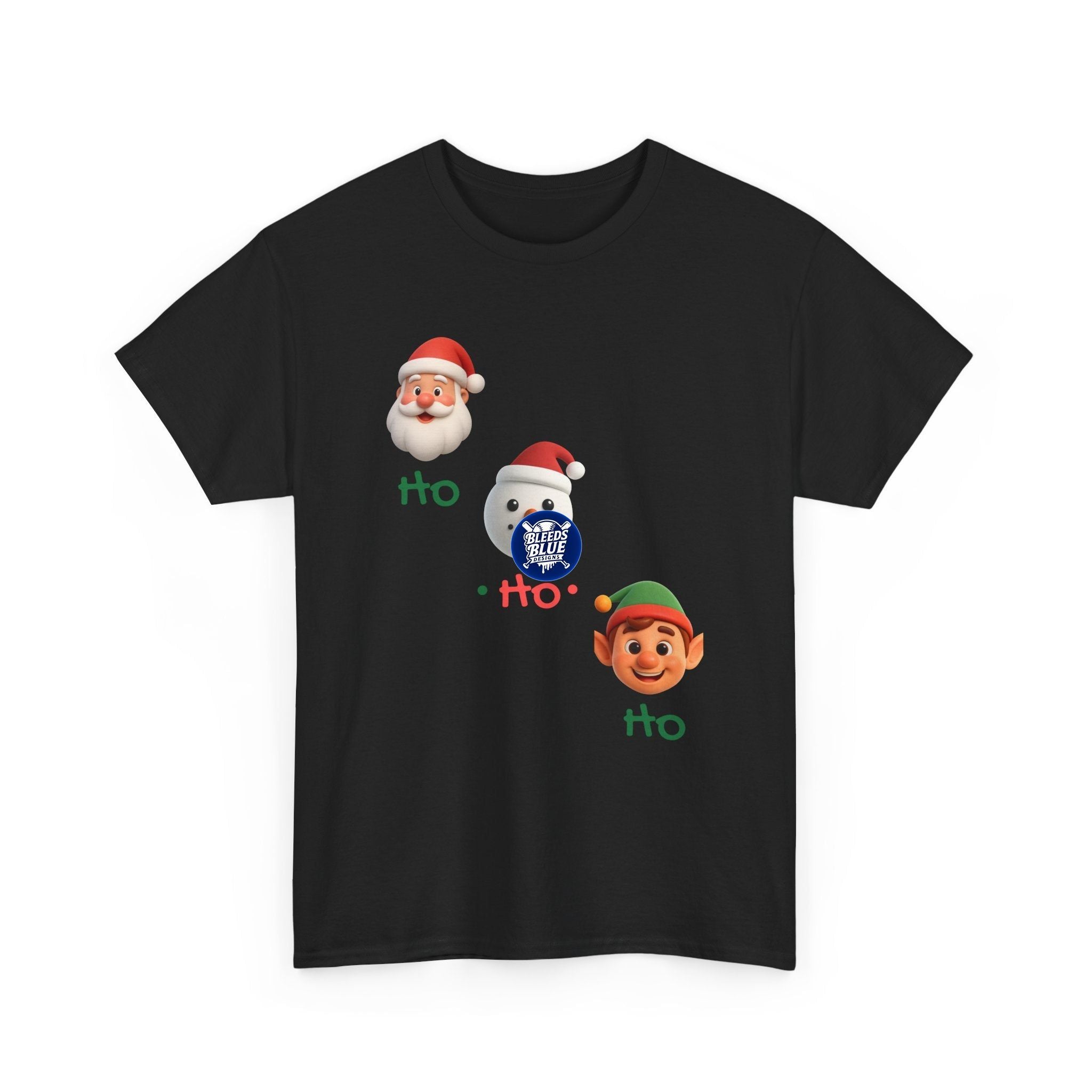 Holiday Ho Ho Ho Tee Shirt - Unisex Heavy Cotton Casual Fit