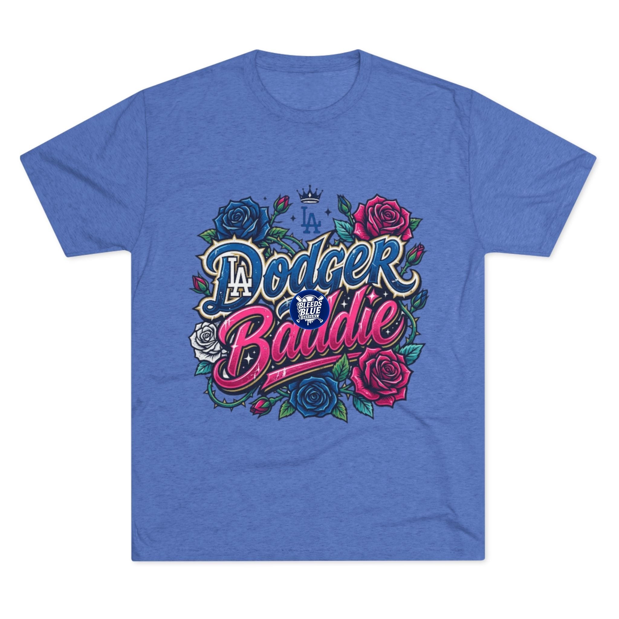 Dodger Baddie Roses Tee — Roses Dodgers Floral Fan Shirt