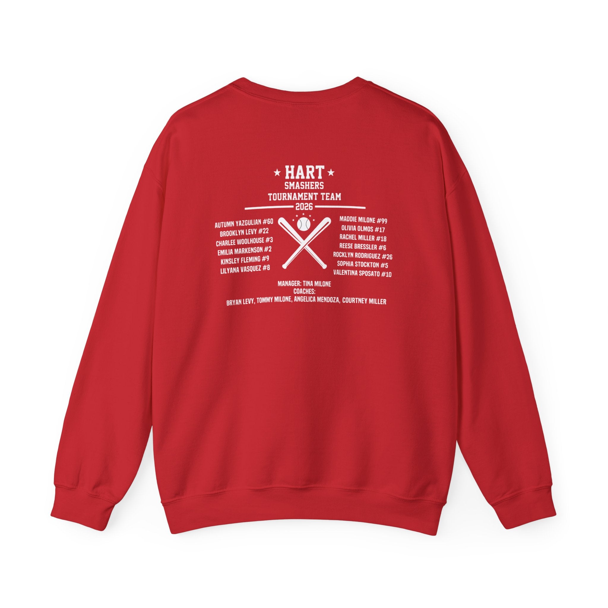 Crewneck Sweatshirt — 'Hart Smashers' Baseball Team USA Flag Logo