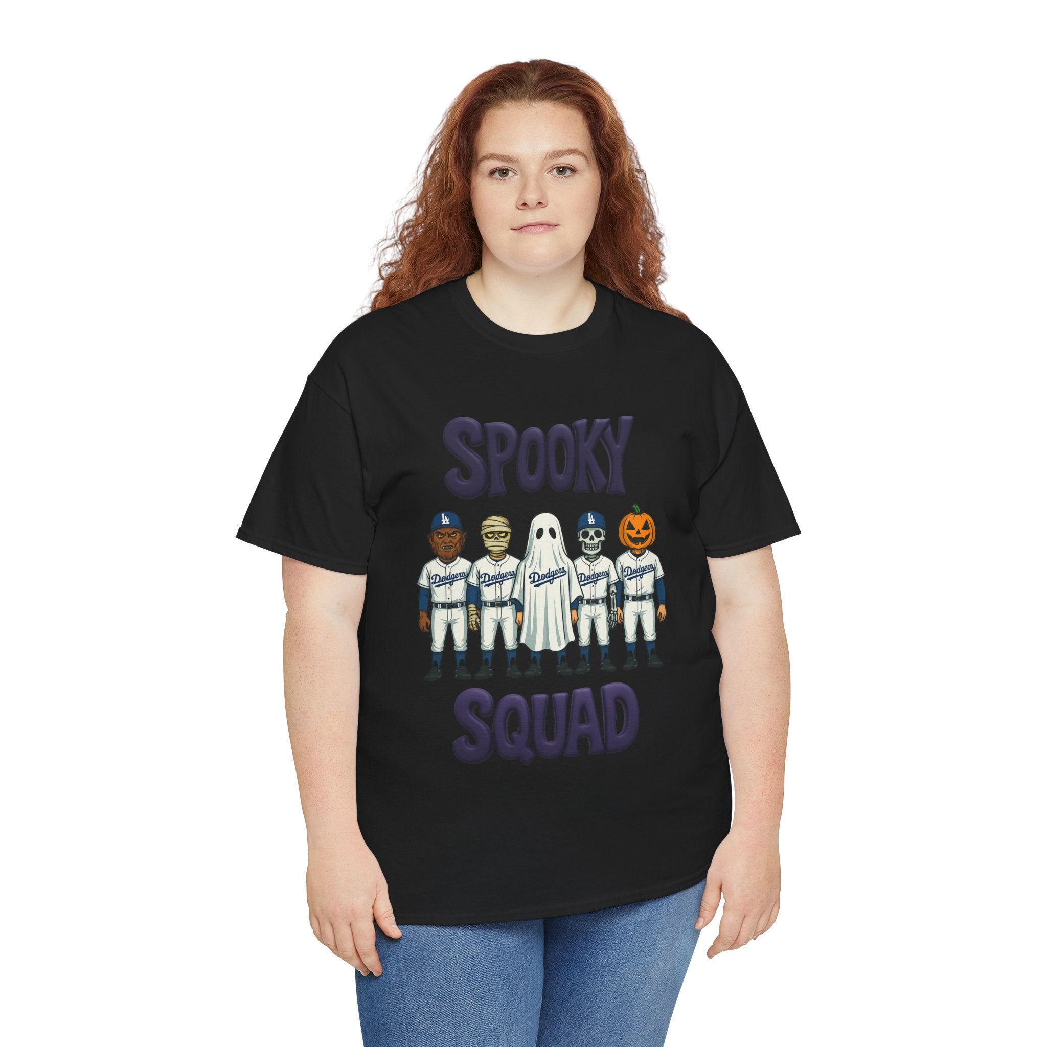 Halloween Spooky Squad Tee Shirt - Unisex Heavy Cotton Casual Fit