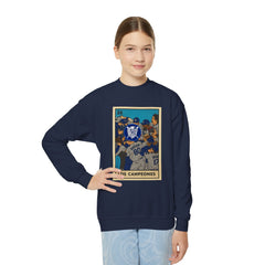 Dodgers "Los Campeones" Loteria Card Kids Sweatshirt - Unisex Crewneck Casual Streetwear