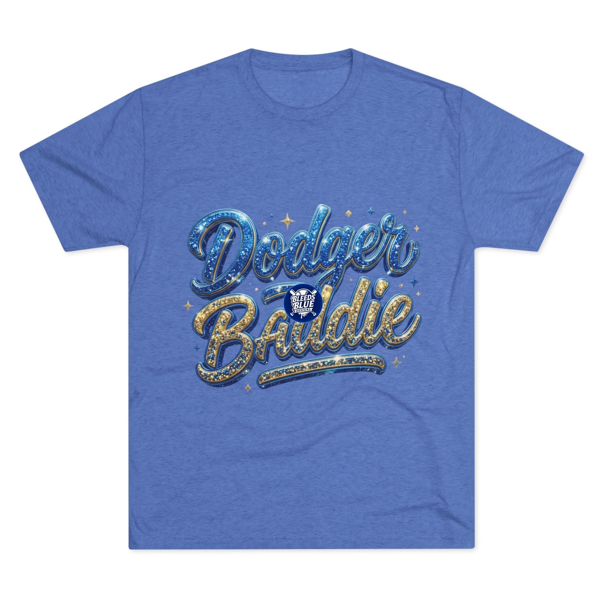 Dodger Baddie Glitter T‑Shirt — Sparkling LA Baseball Fan Tee