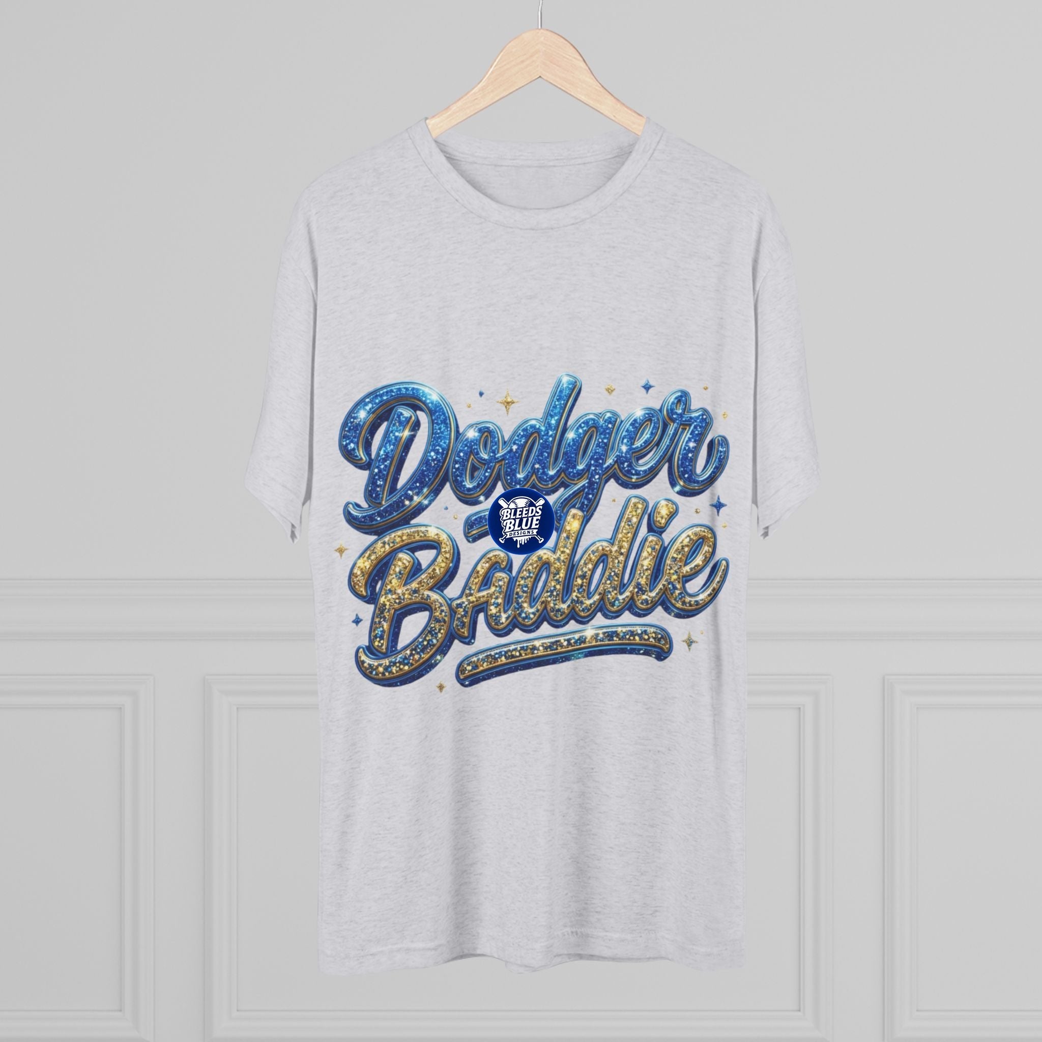 Dodger Baddie Glitter T‑Shirt — Sparkling LA Baseball Fan Tee