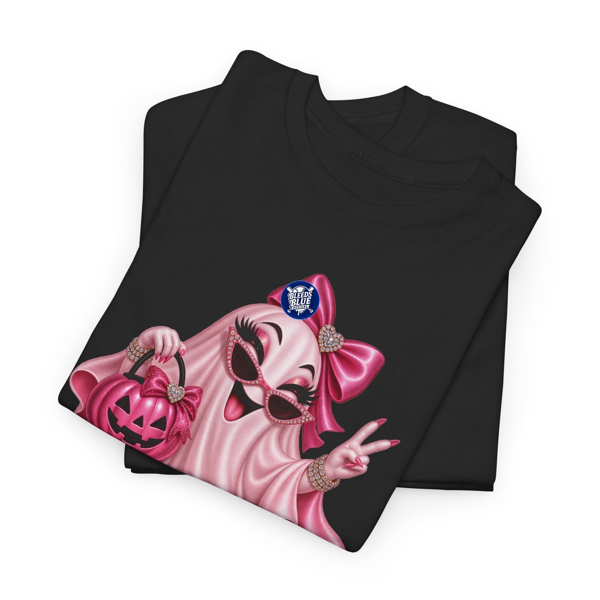 Spooky Season Cute Pink Bougie Ghost T-Shirt