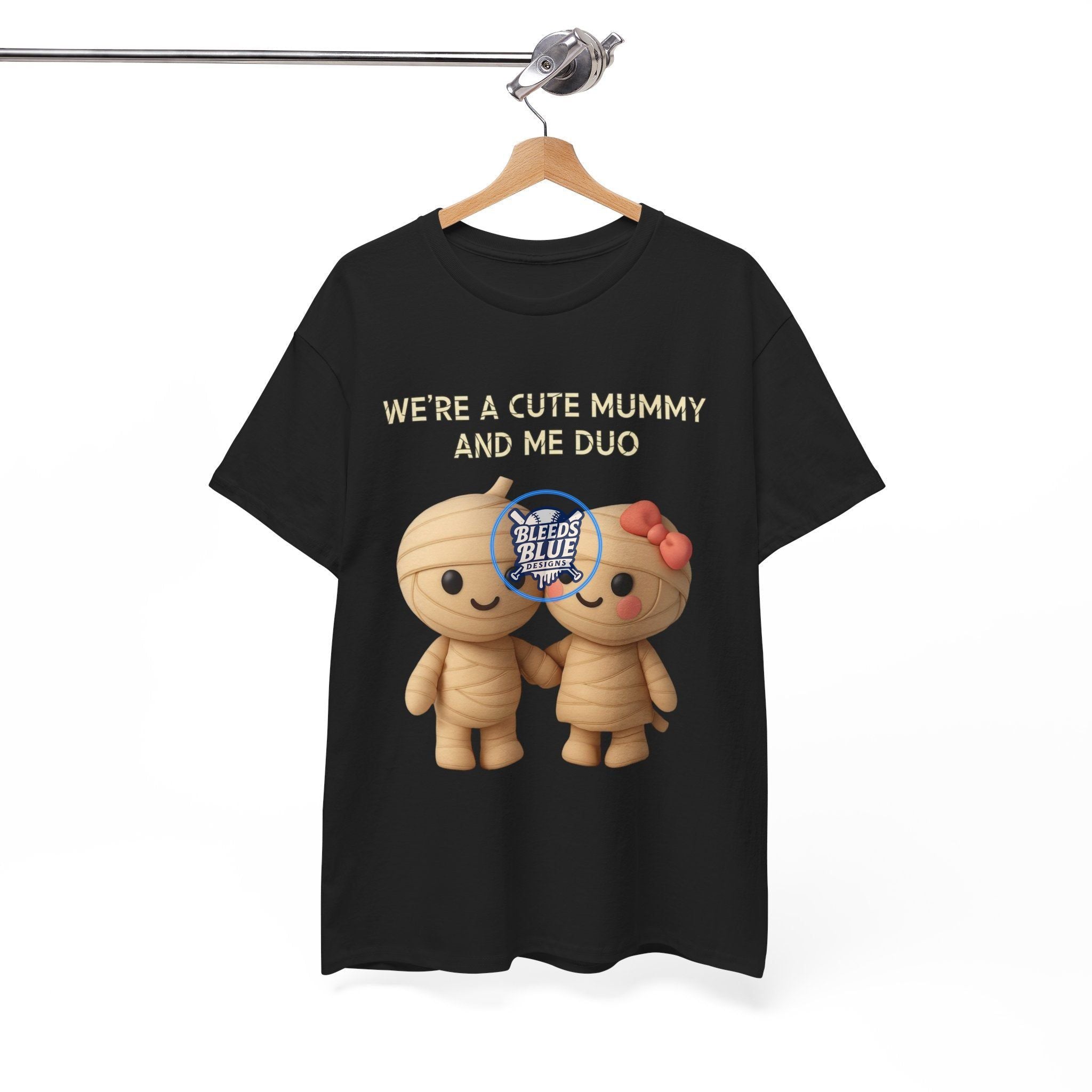 Halloween Spooky Mummy and Me Duo Tee Shirt - Unisex Heavy Cotton Casual Fit