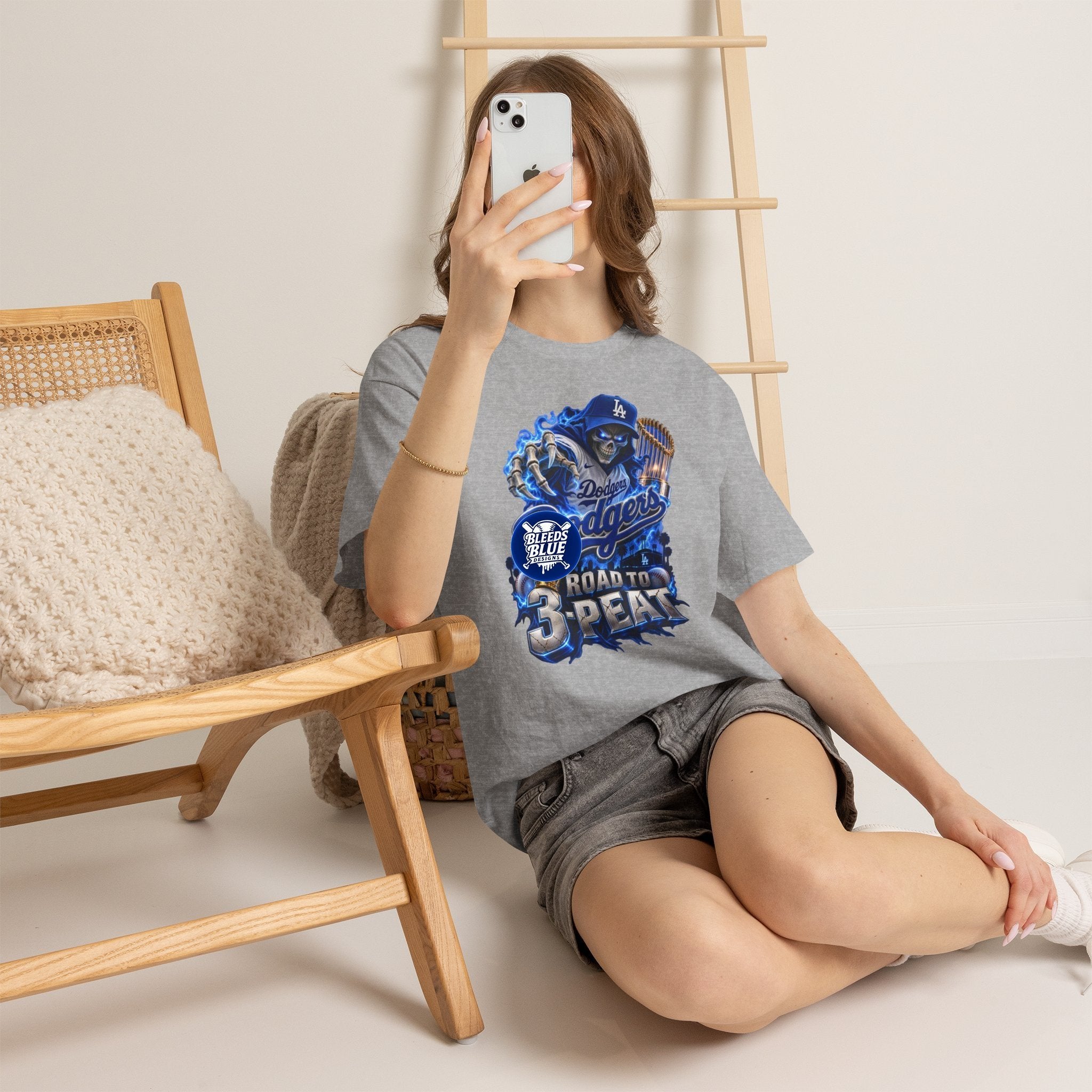 Dodgers Skeleton Road to 3-Peat Baseball T-Shirt
