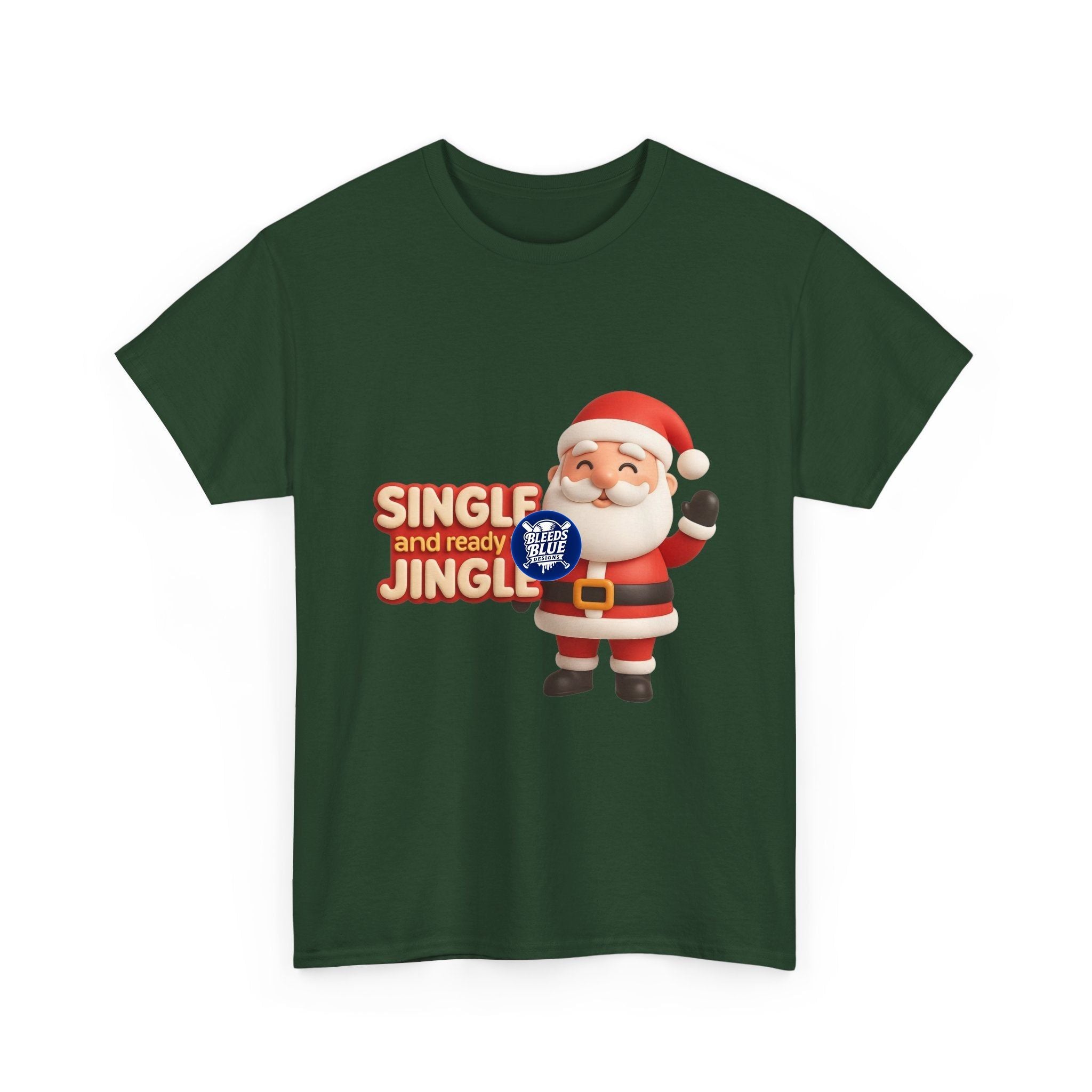 Holiday Santa Single and Ready to Jingle Tee Shirt - Unisex Heavy Cotton Casual Fit