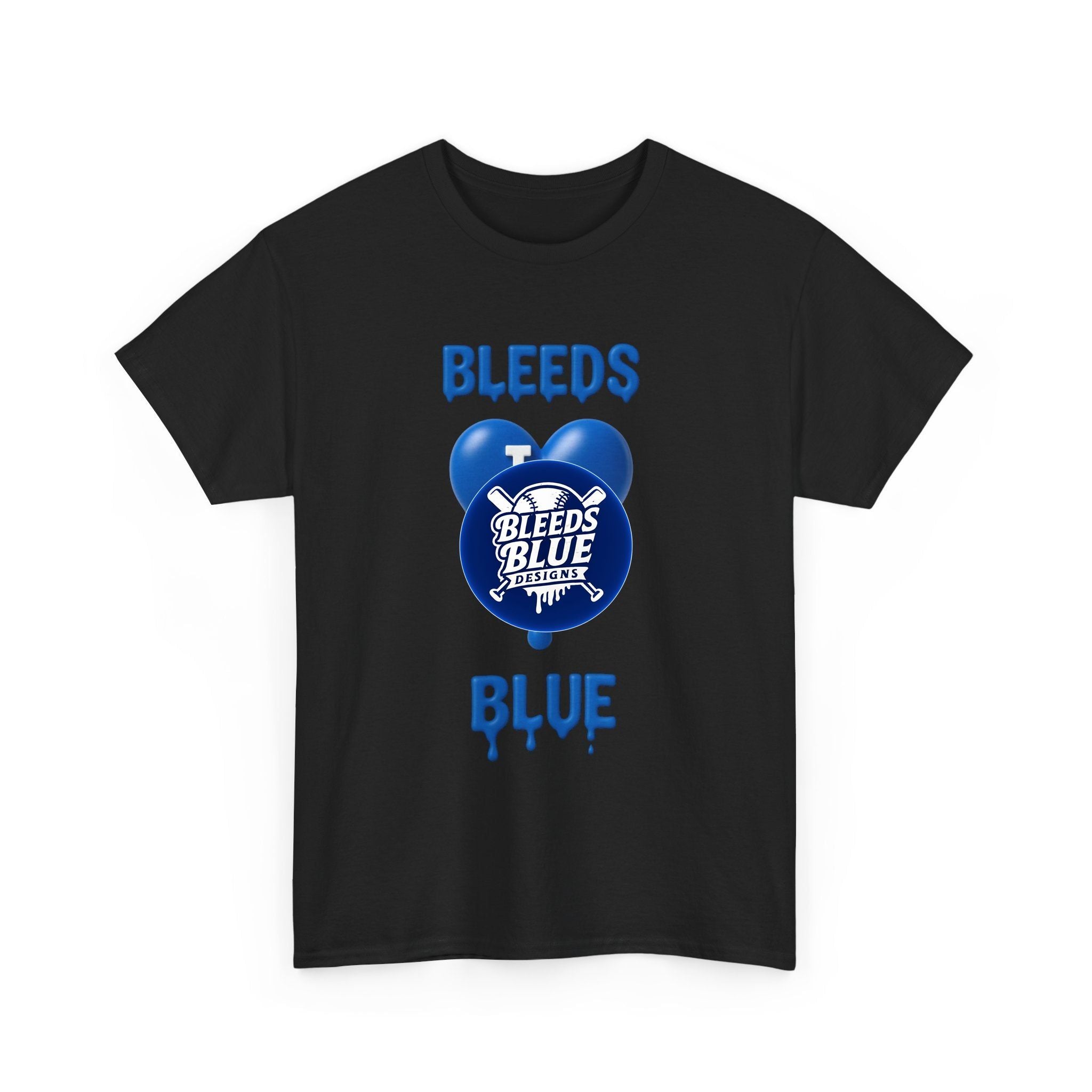 Heart Bleeds Blue Tee Shirt - Unisex Heavy Cotton Casual Fit