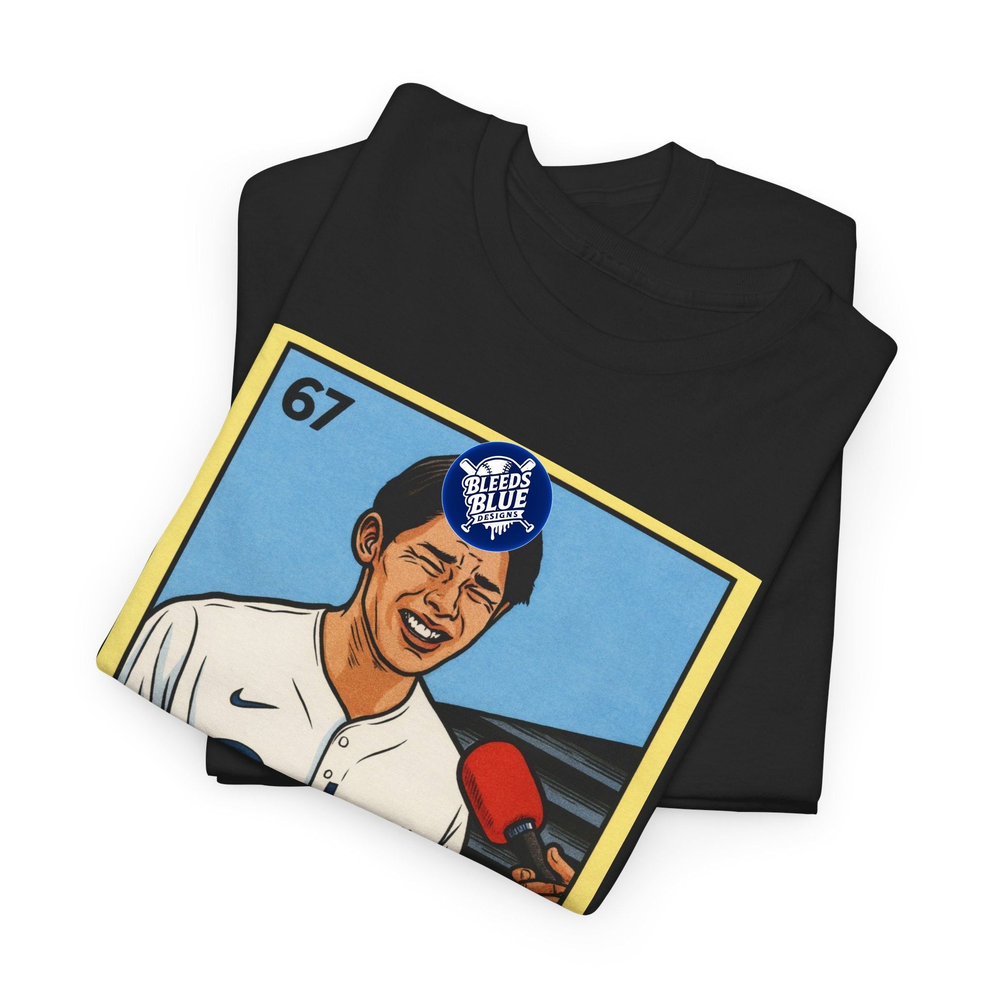 Roki Sasaki El Seis Siete Retro Lotería Baseball Tee — Vintage Player Card Design