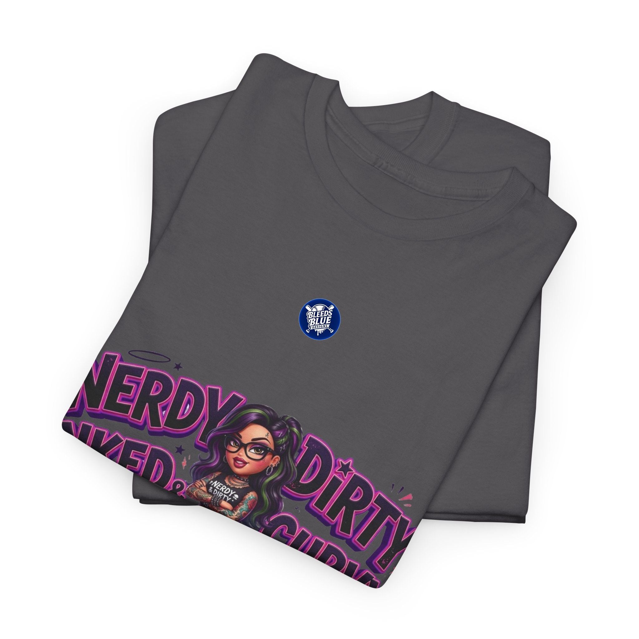 Nerdy Dirty Inked & Curvy T-Shirt — Graphic Tee for Tattooed, Curvy Women