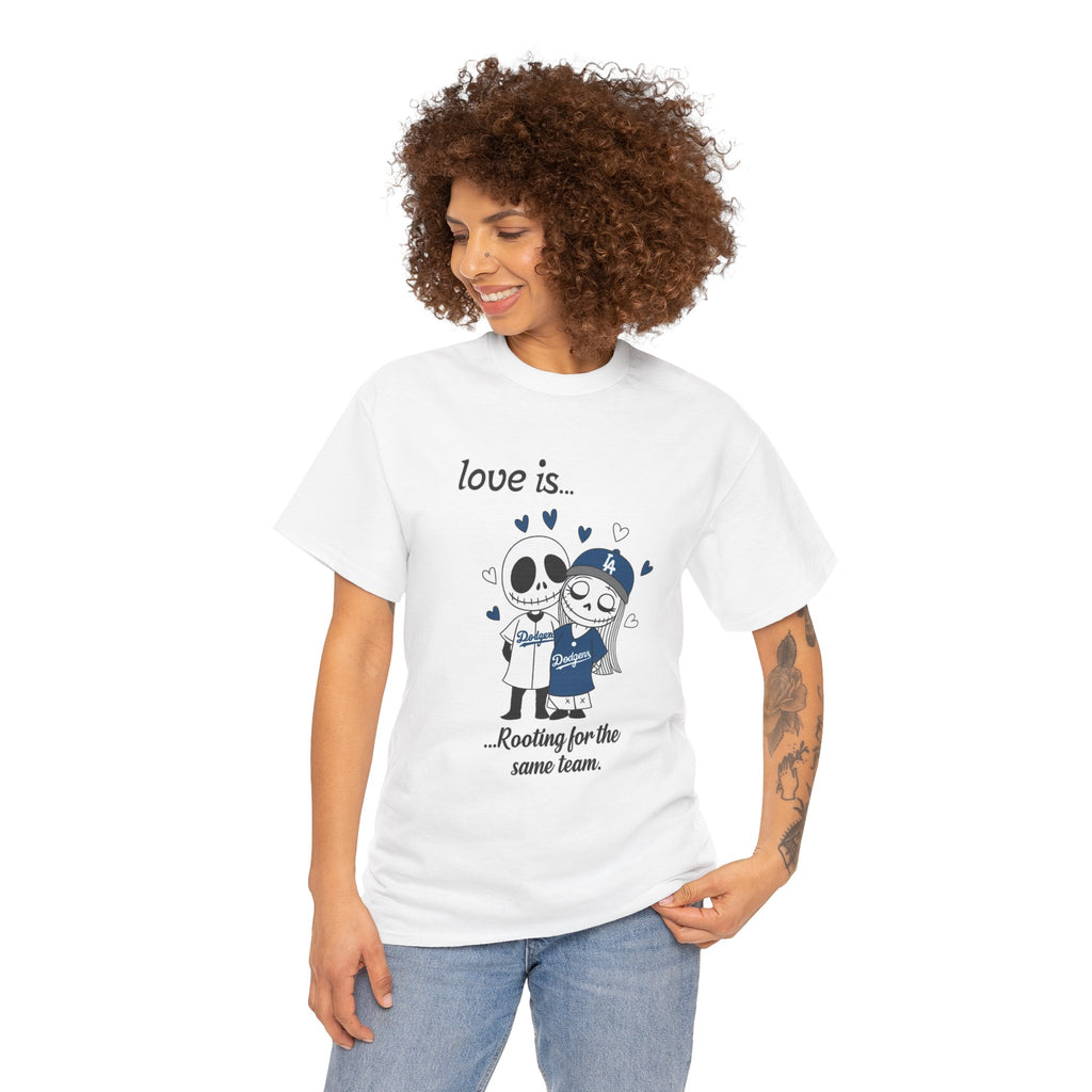 Halloween Spooky Couple Love Is Quote Tee Shirt - Unisex Heavy Cotton Casual Fit
