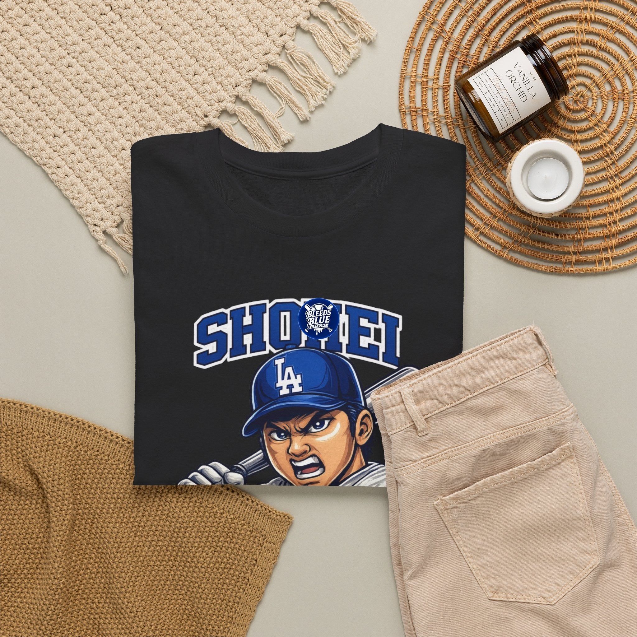 Shohei Ohtani Dodgers Baseball Tee — Player Illustration Jersey Top