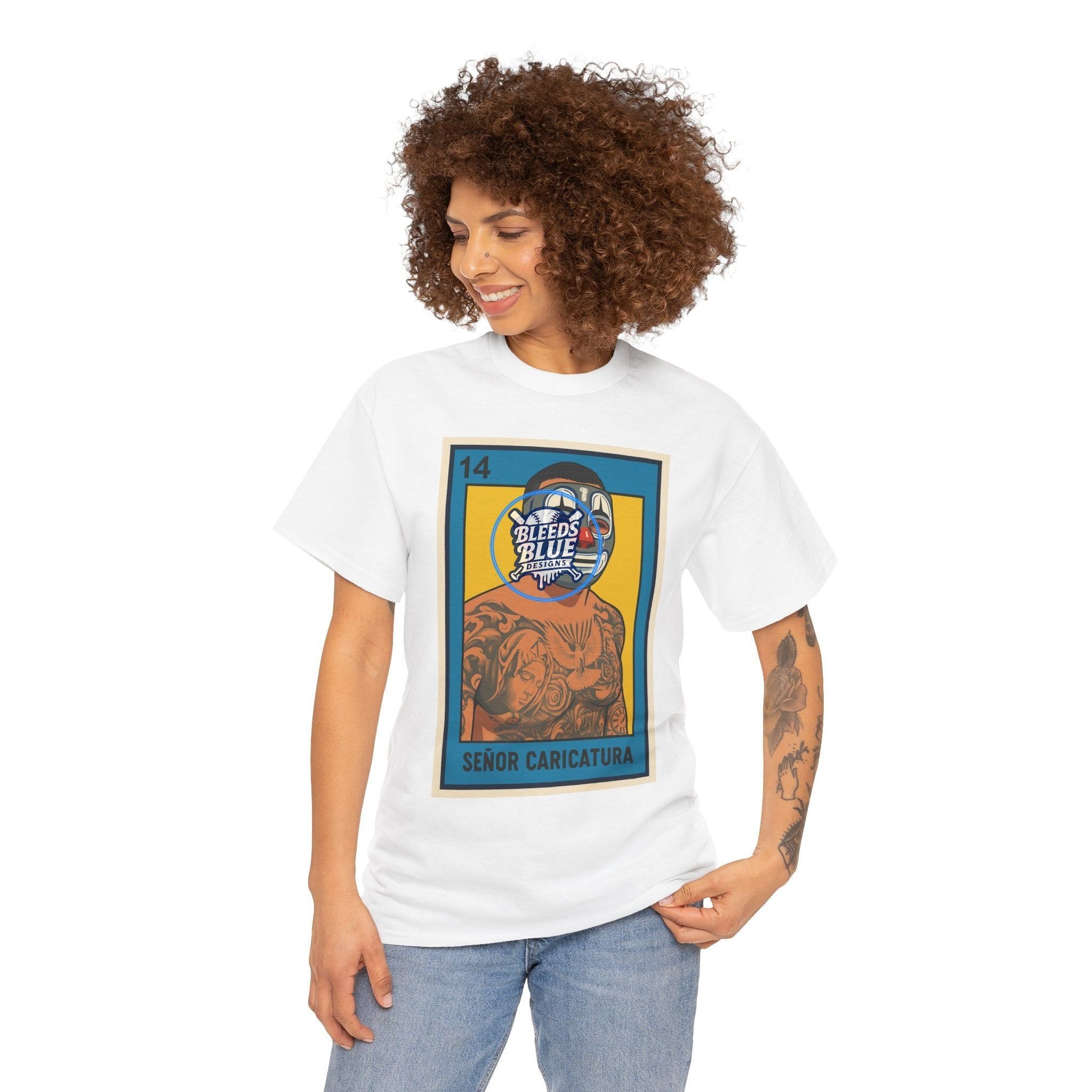 Banda Senor Caricatura Loteria Card Tee Shirt - Unisex Heavy Cotton Casual Fit