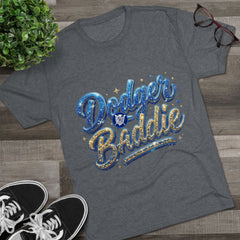 Dodger Baddie Glitter T‑Shirt — Sparkling LA Baseball Fan Tee
