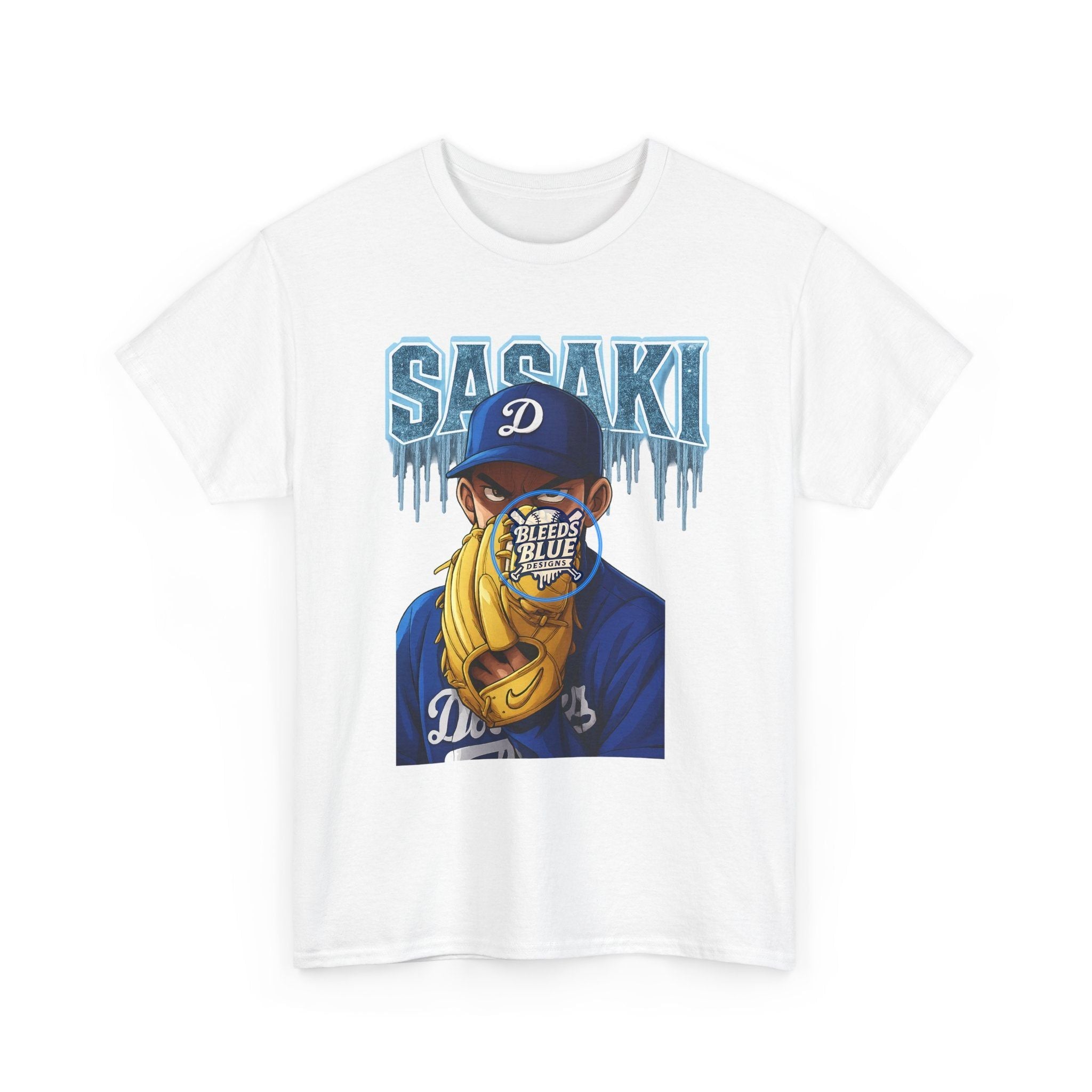 Dodgers Roki Sasaki Ice Anime Tee Shirt - Unisex Heavy Cotton Casual Fit