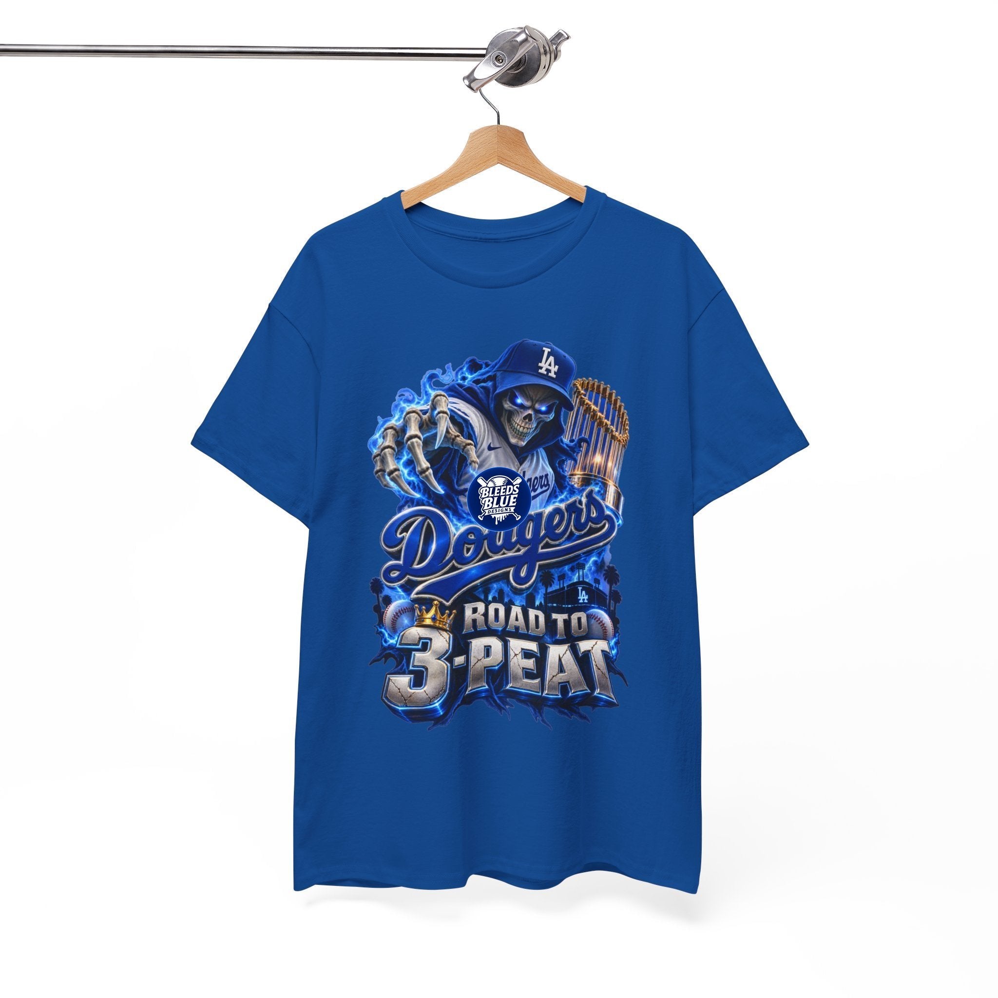 Dodgers Skeleton Road to 3-Peat Baseball T-Shirt
