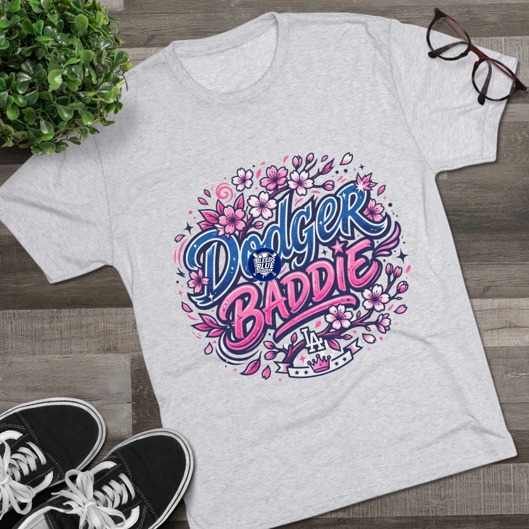 Dodger Baddie Cherry Blossom T-Shirt — Floral LA Dodgers Fan Tee