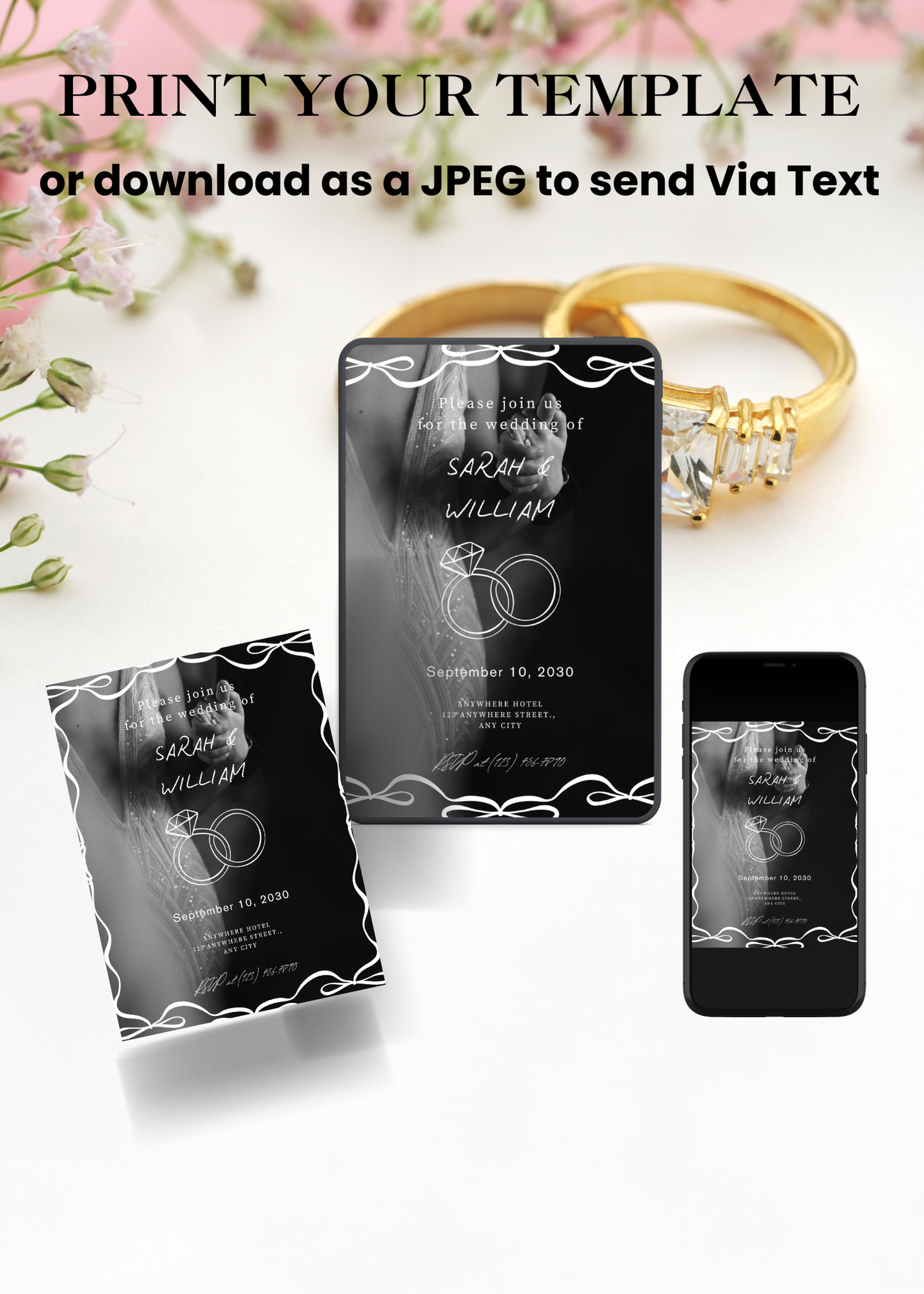Wedding Editable Invitation (Portrait)