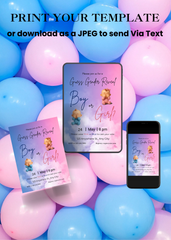 Baby Guess Gender Reveal Editable Invitation (Portrait)