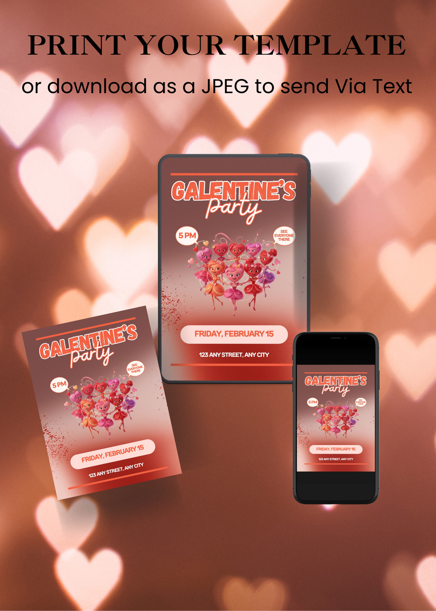 Galentine Editable Invitation (Portrait)