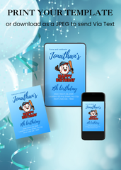Baseball Editable Birthday Invitation (Portrait)
