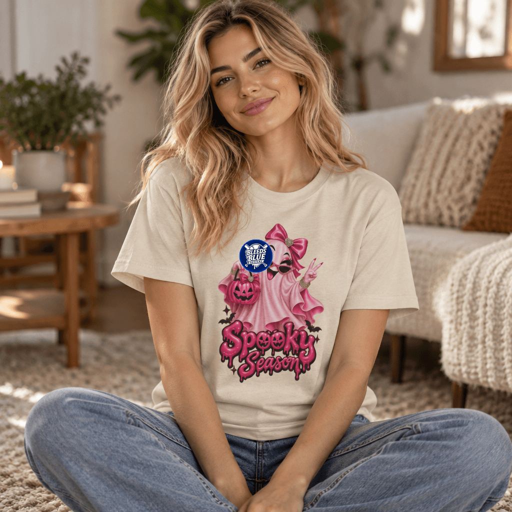 Spooky Season Cute Pink Bougie Ghost Next Level T-Shirt
