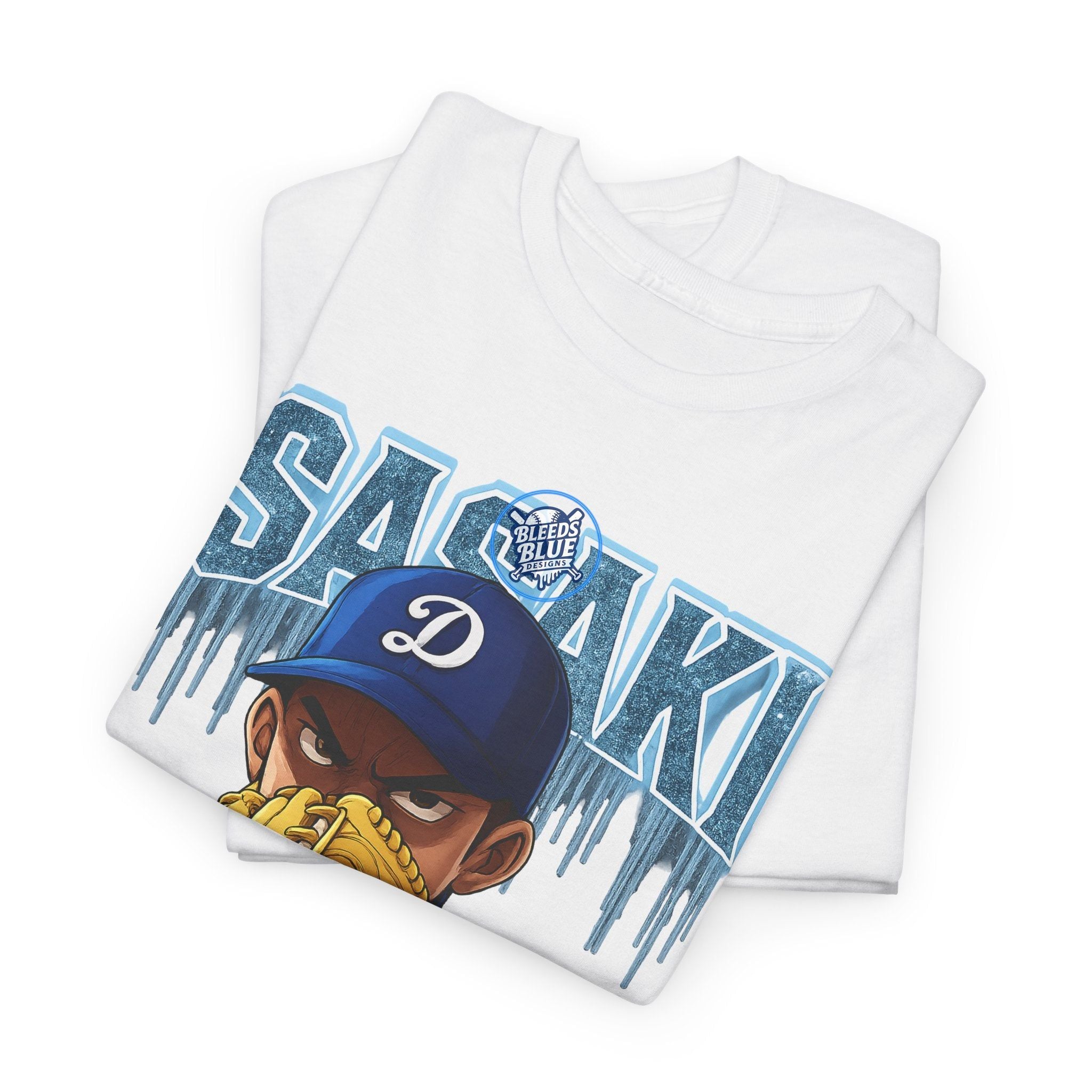 Dodgers Roki Sasaki Ice Anime Tee Shirt - Unisex Heavy Cotton Casual Fit