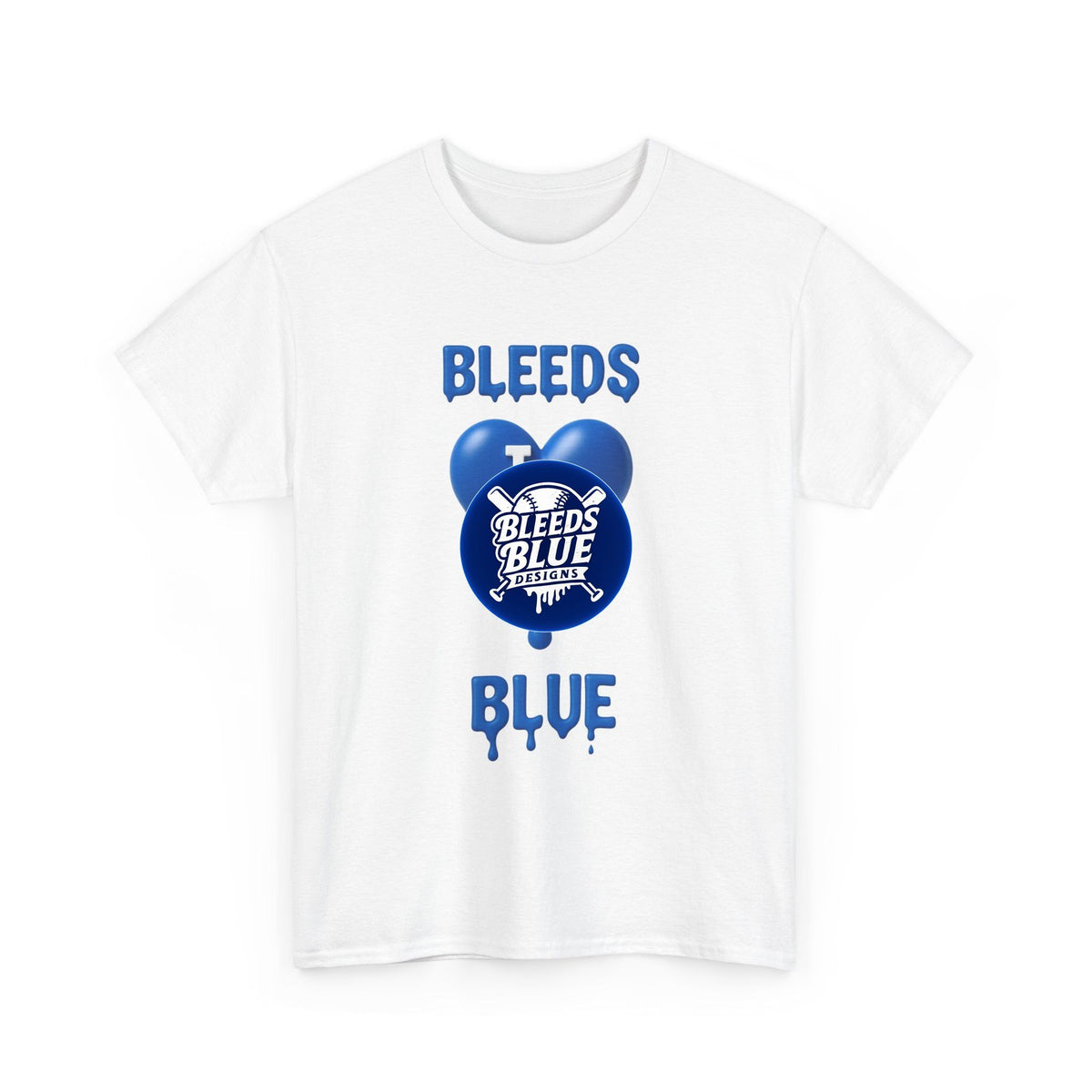 Heart Bleeds Blue Tee Shirt - Unisex Heavy Cotton Casual Fit