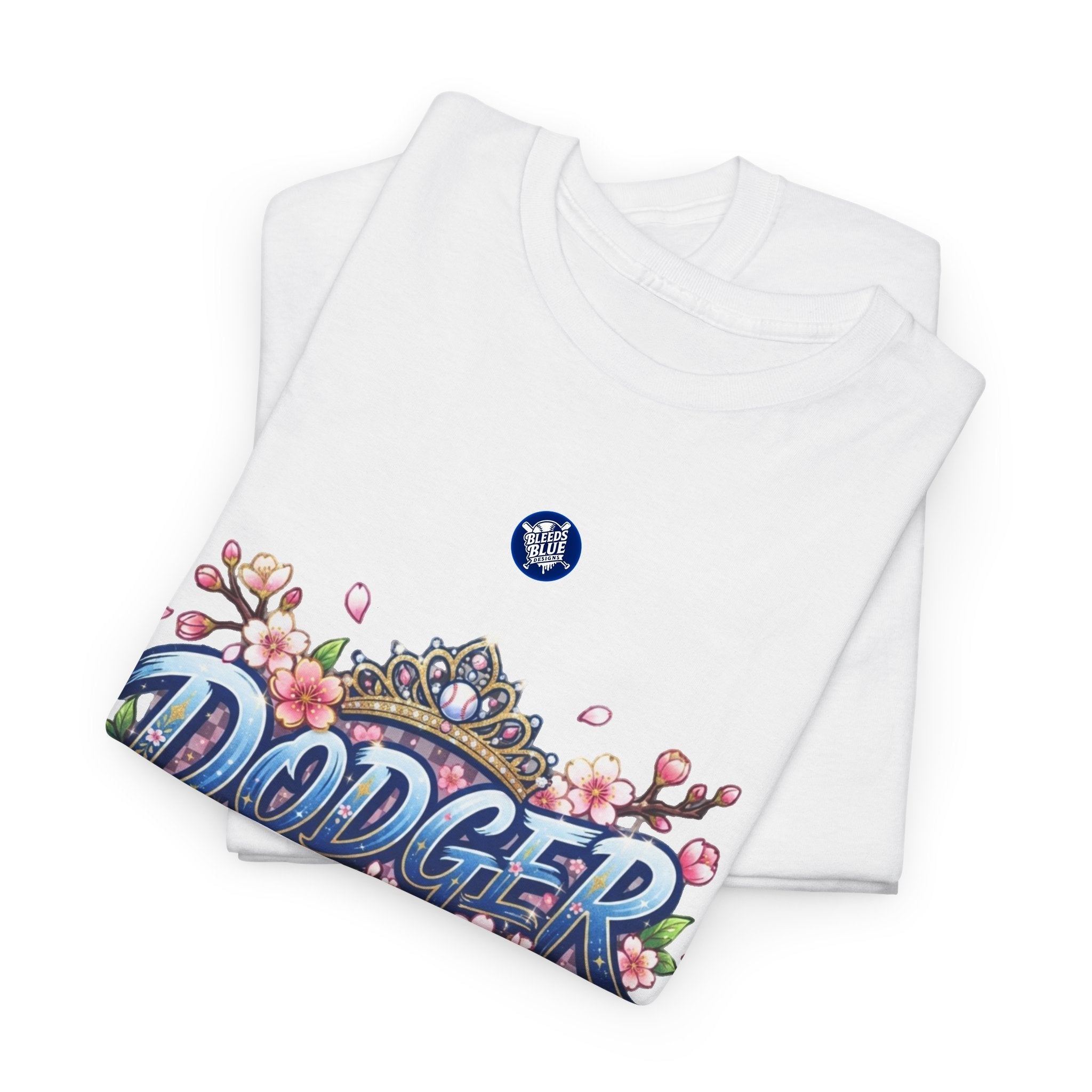Dodger Queen Cherry Blossom Baseball Tee