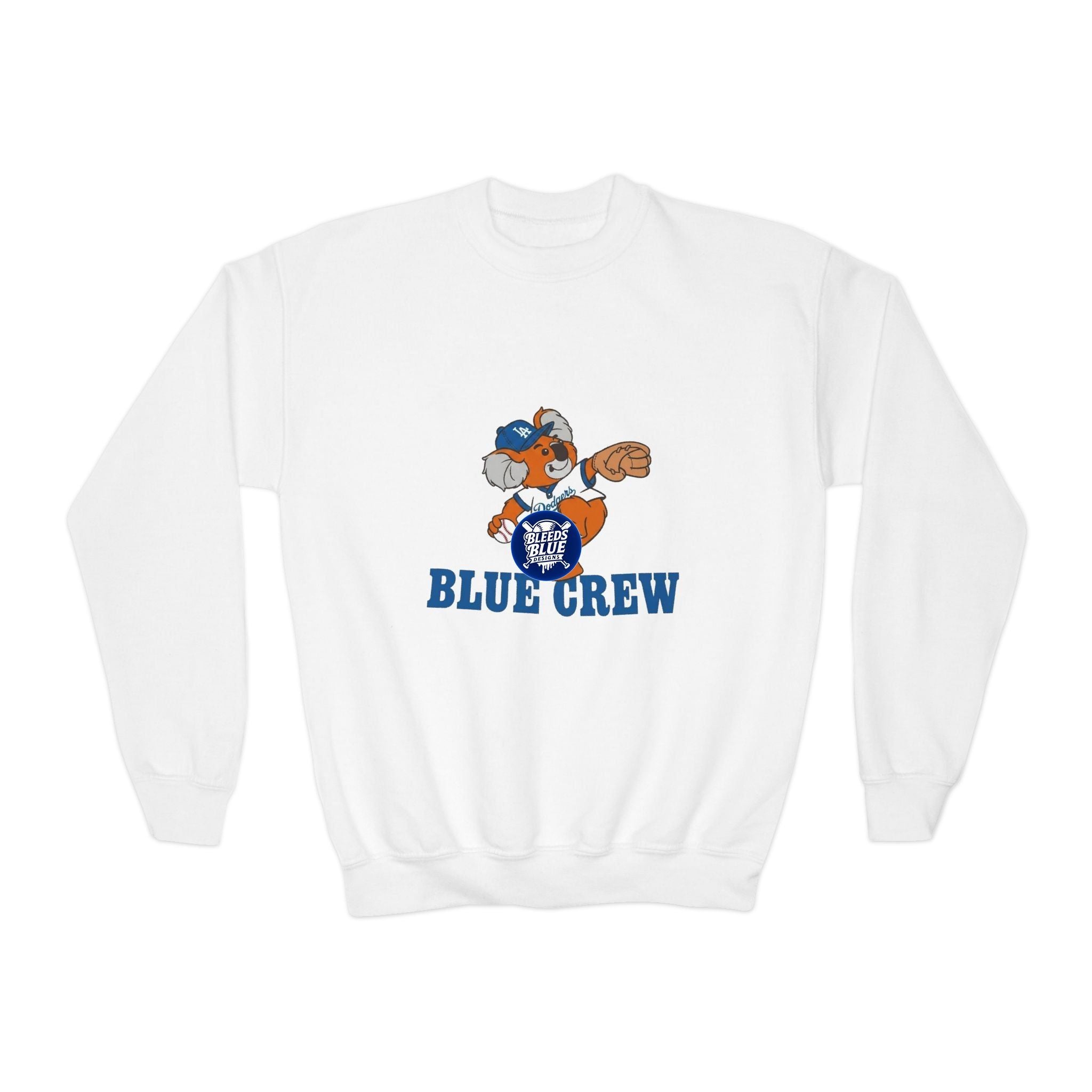 Blue Crew Koala Mascot Sweatshirt — Youth Crewneck Sweatshirt