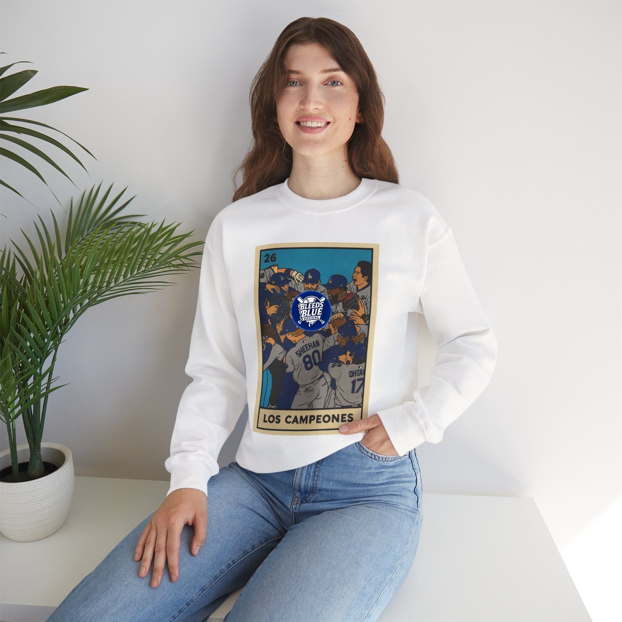 Dodgers "Los Campeones" Loteria Card Sweatshirt - Unisex Crewneck Casual Streetwear