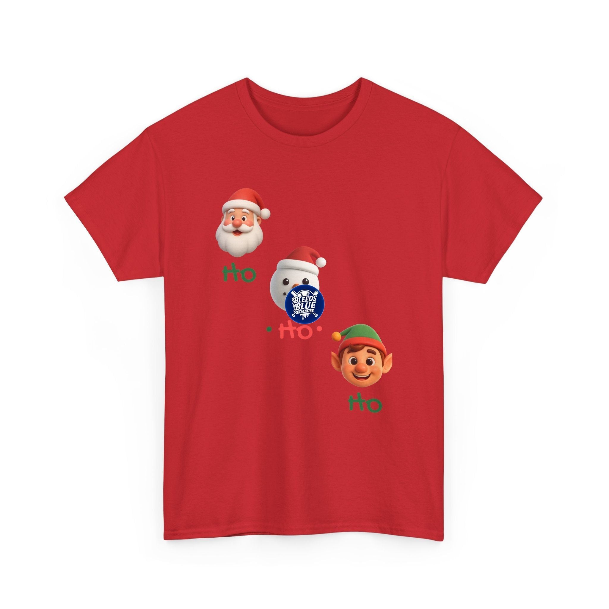 Holiday Ho Ho Ho Tee Shirt - Unisex Heavy Cotton Casual Fit