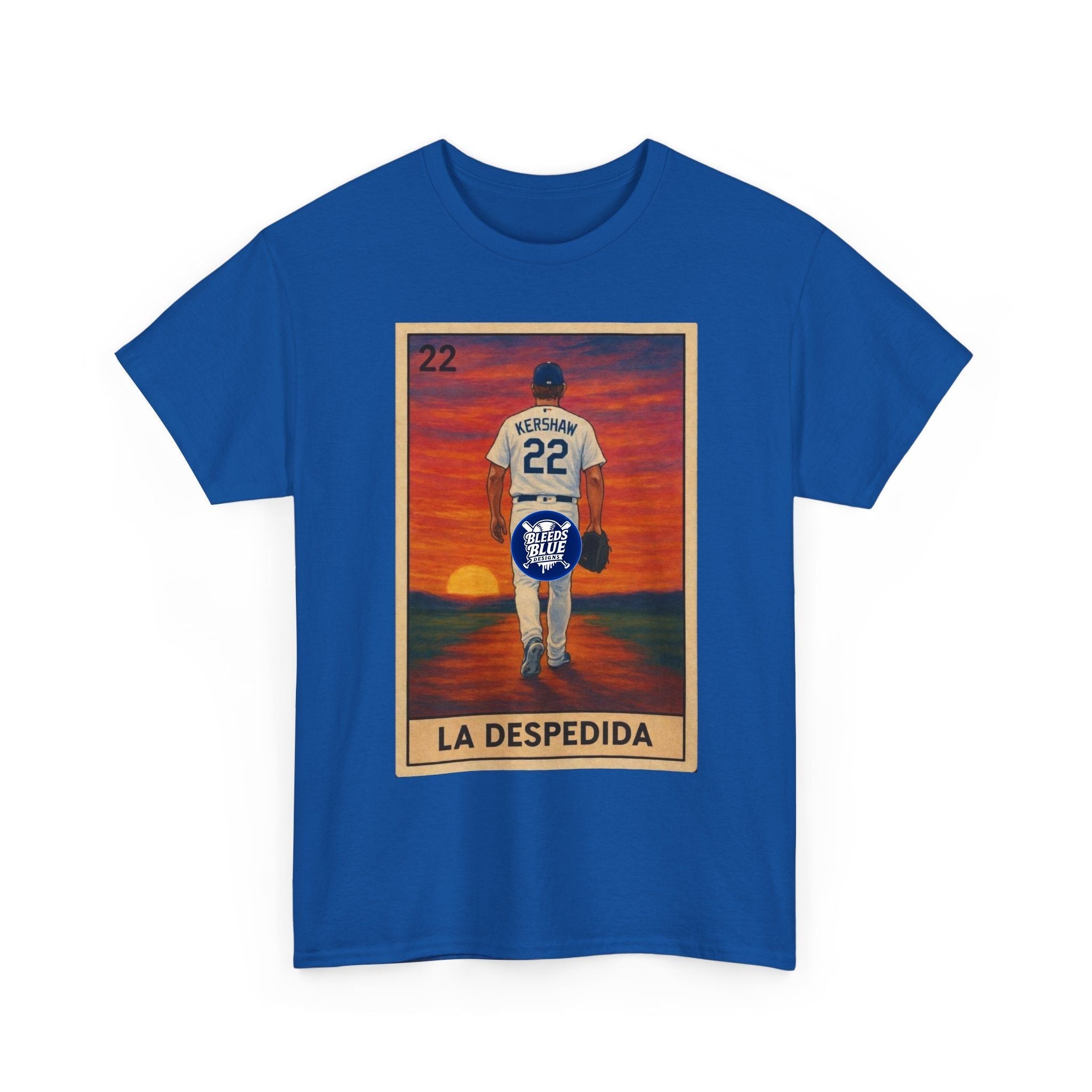 Dodgers Kershaw "La Despedida" Loteria Card Graphic Tee Shirt - Unisex Heavy Cotton Casual Fit