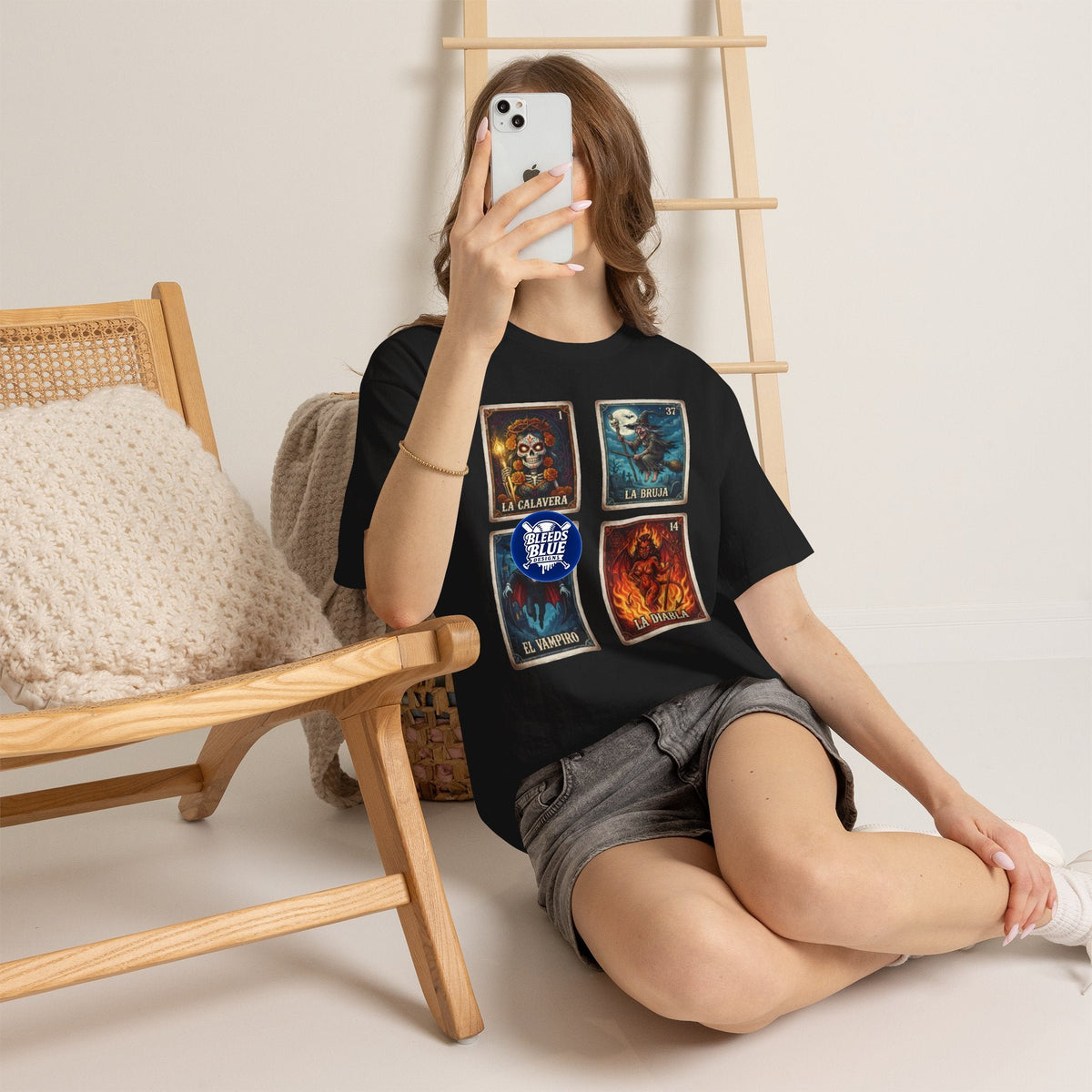 Lotería La Calavera, La Bruja, El Vampiro, La Muerte Horror Cards Tee