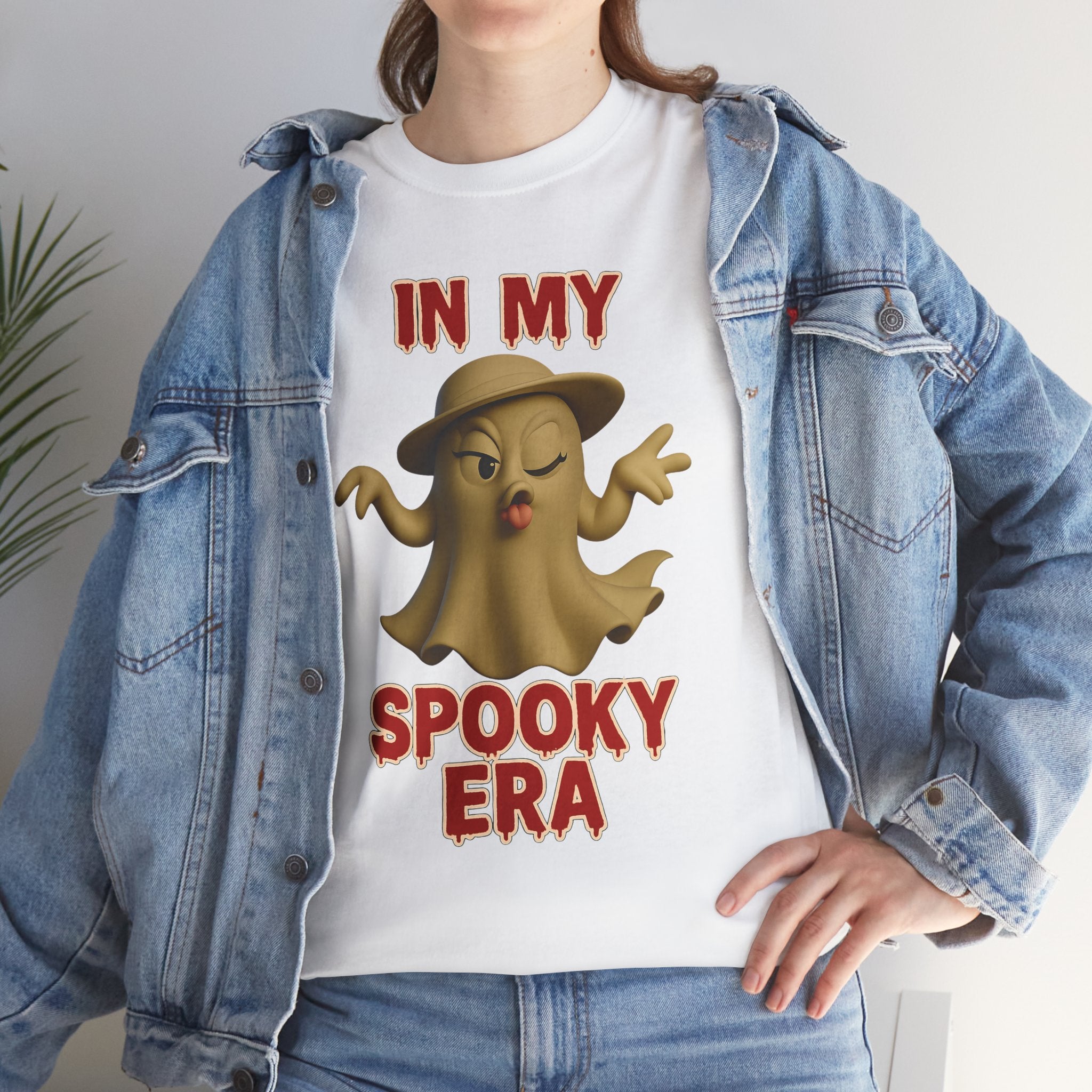 Ghost Fashionista In My Spooky Era Halloween Tee Shirt - Unisex Heavy Cotton Tee Casual Fit